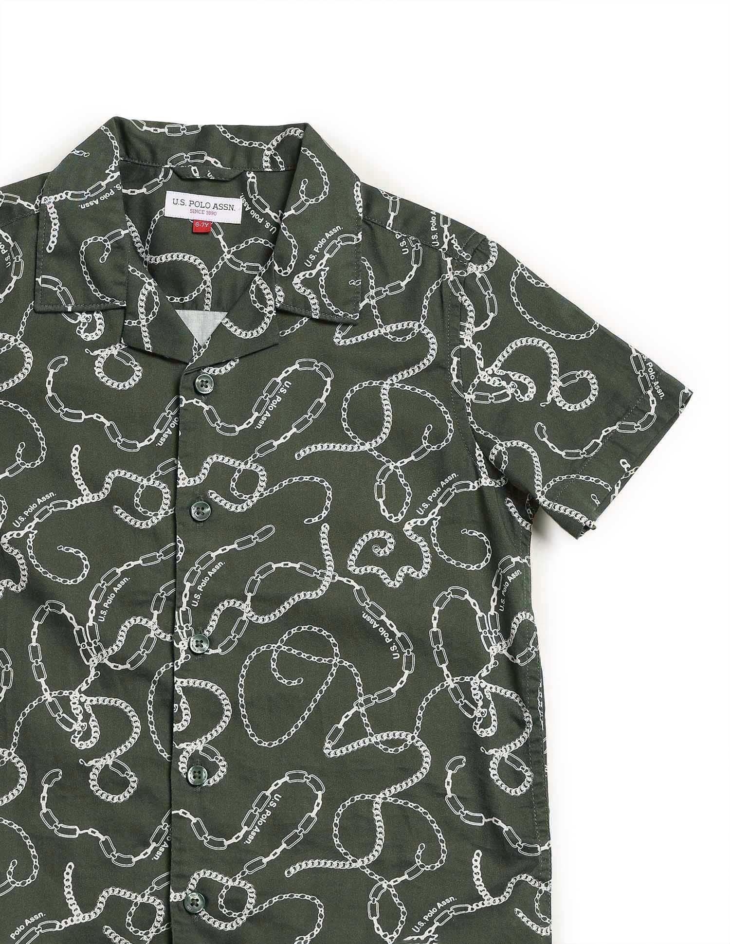 Boys All Over Printed Satin Shirt - Image 9