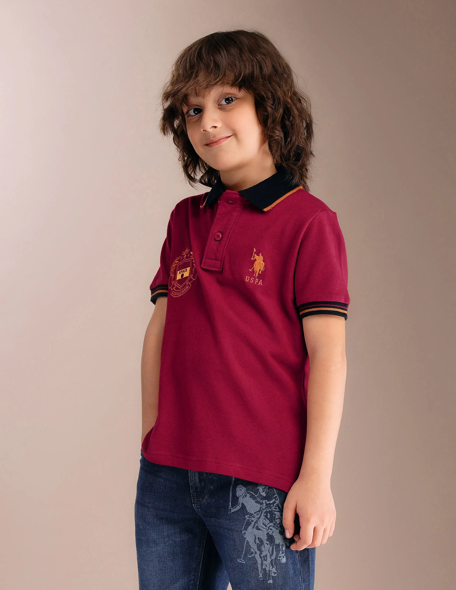 Boys Appliqued Regular Fit Polo Shirt - Image 4