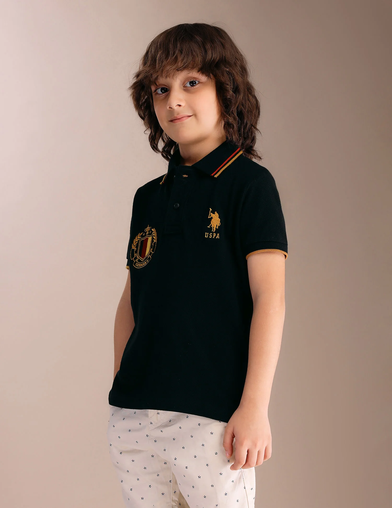 Boys Appliqued Regular Fit Polo Shirt - Image 4