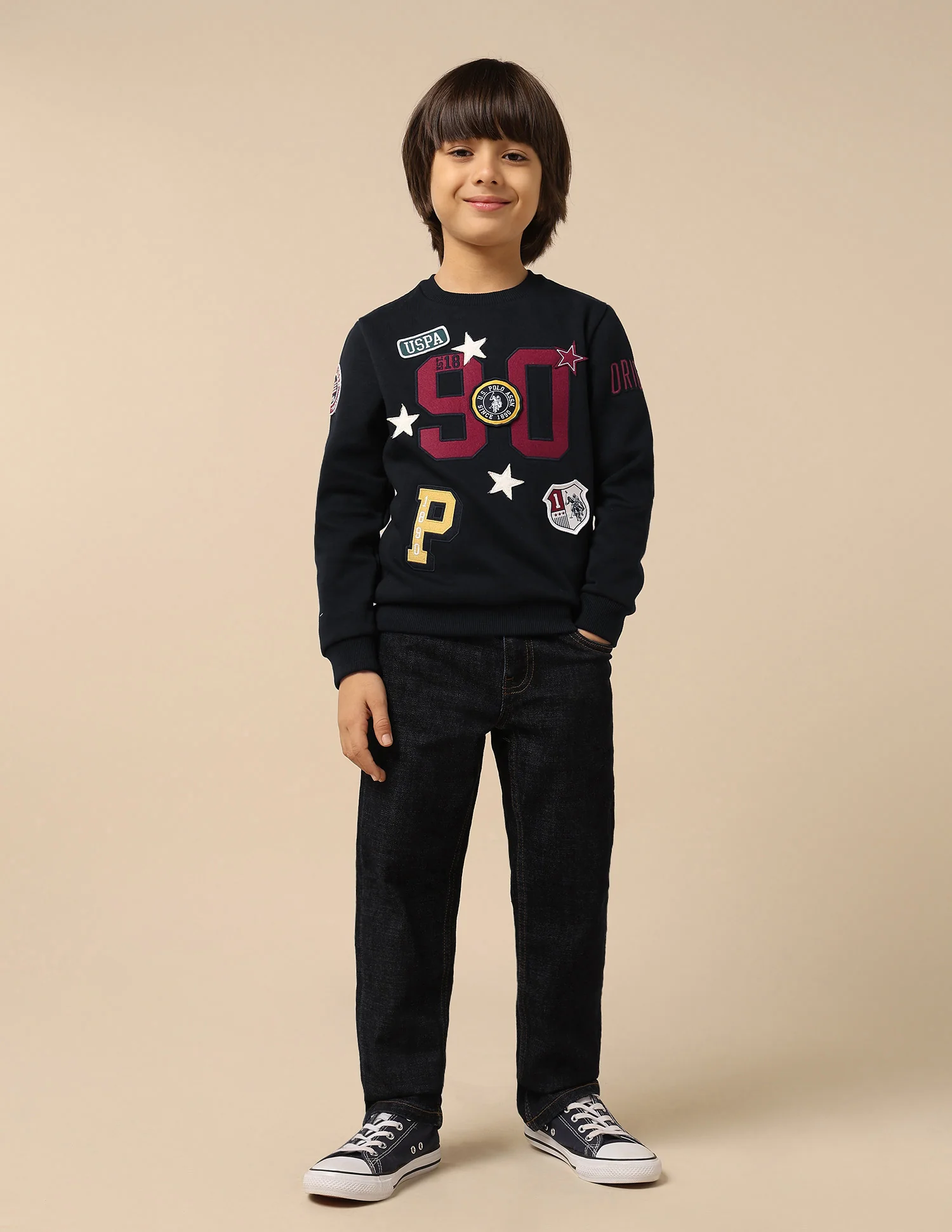 Boys Appliqued Regular Fit Sweatshirt - Image 3