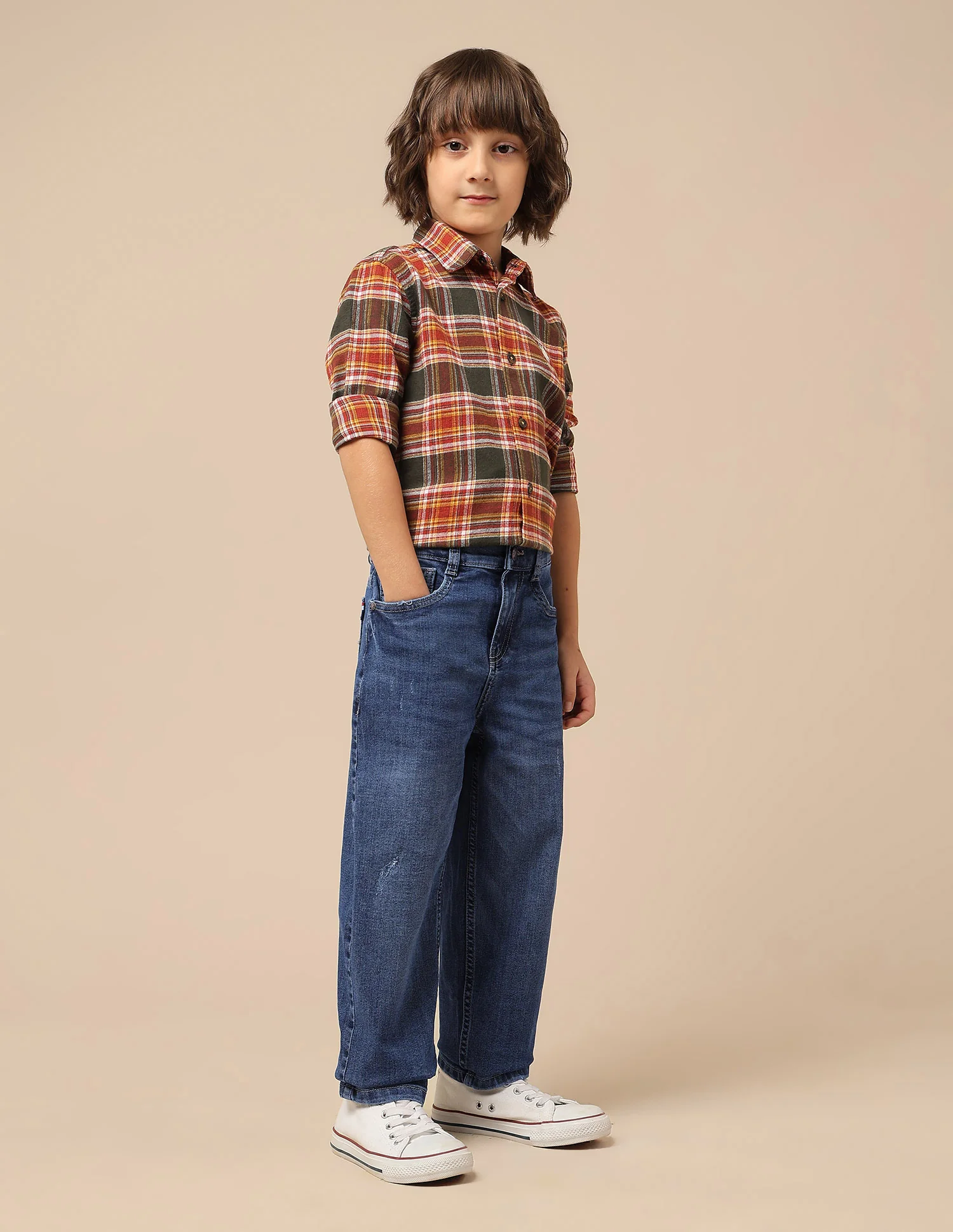 Boys Baggy Fit Lightly Distressed Jeans - Image 4