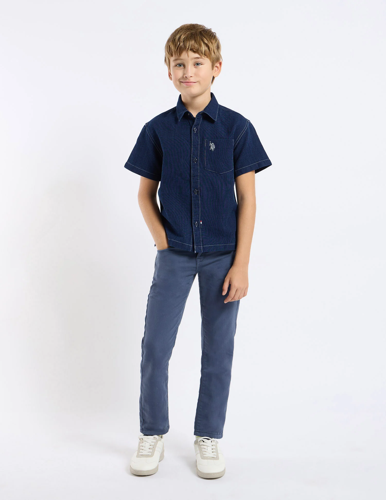 Boys Boxy Fit Solid Shirt - Image 3