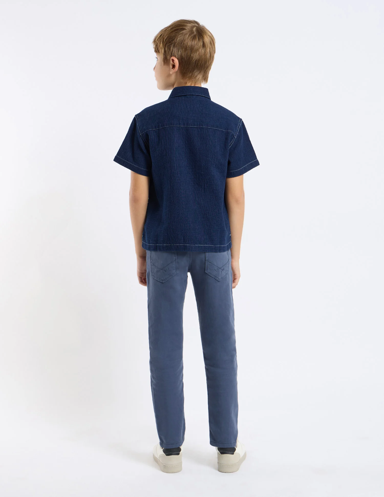 Boys Boxy Fit Solid Shirt - Image 4