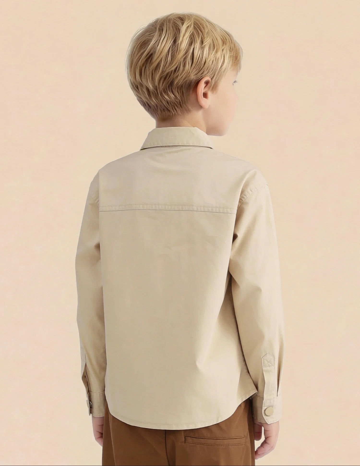 Boys Boxy Fit Solid Shirt - Image 5