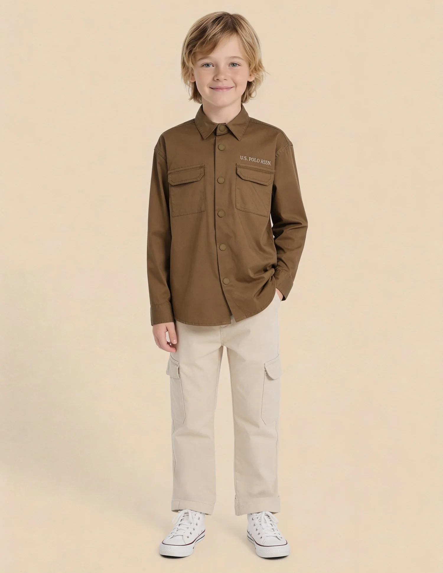 Boys Boxy Fit Solid Shirt - Image 3