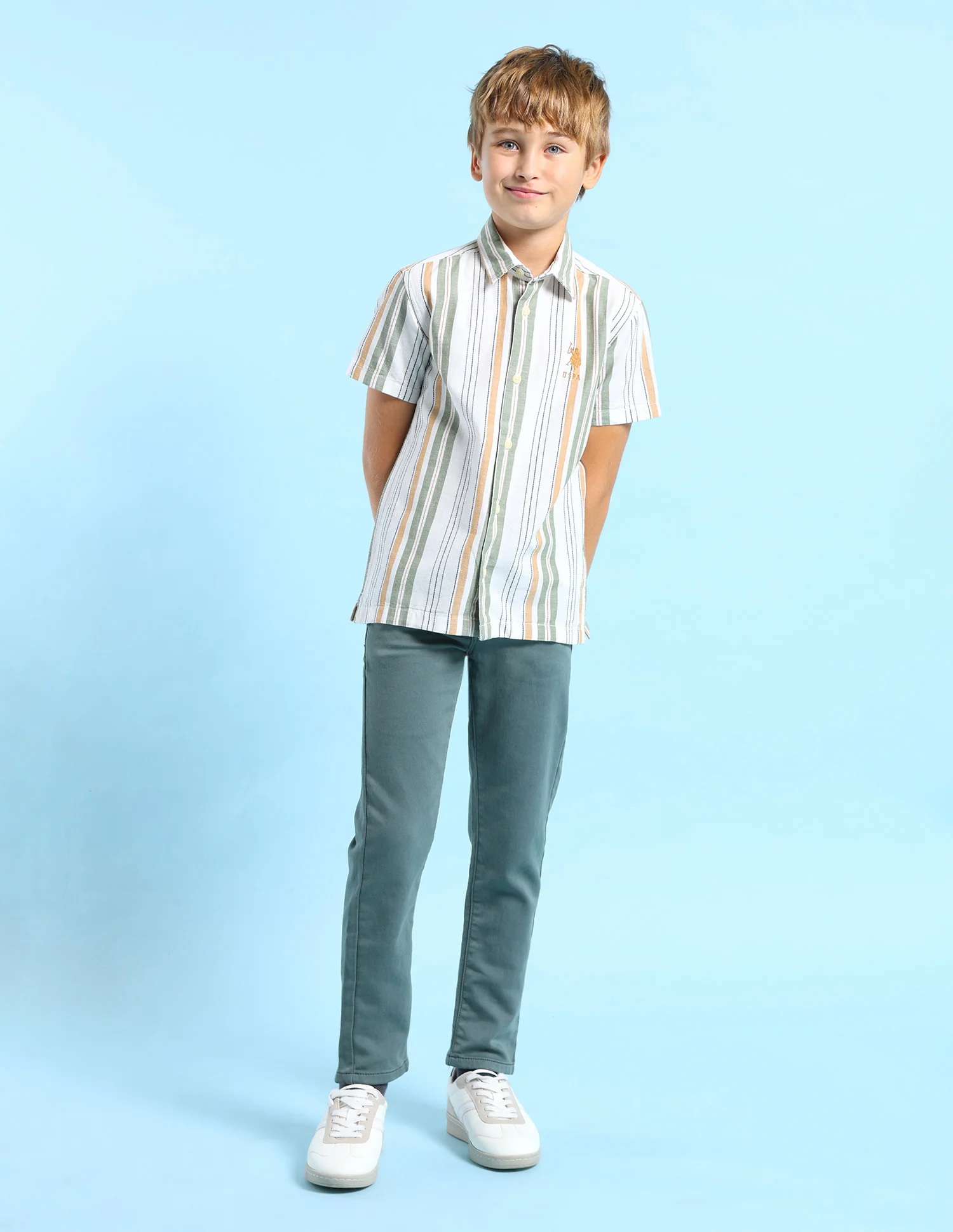 Boys Boxy Fit Vertical Striped Shirt - Image 3