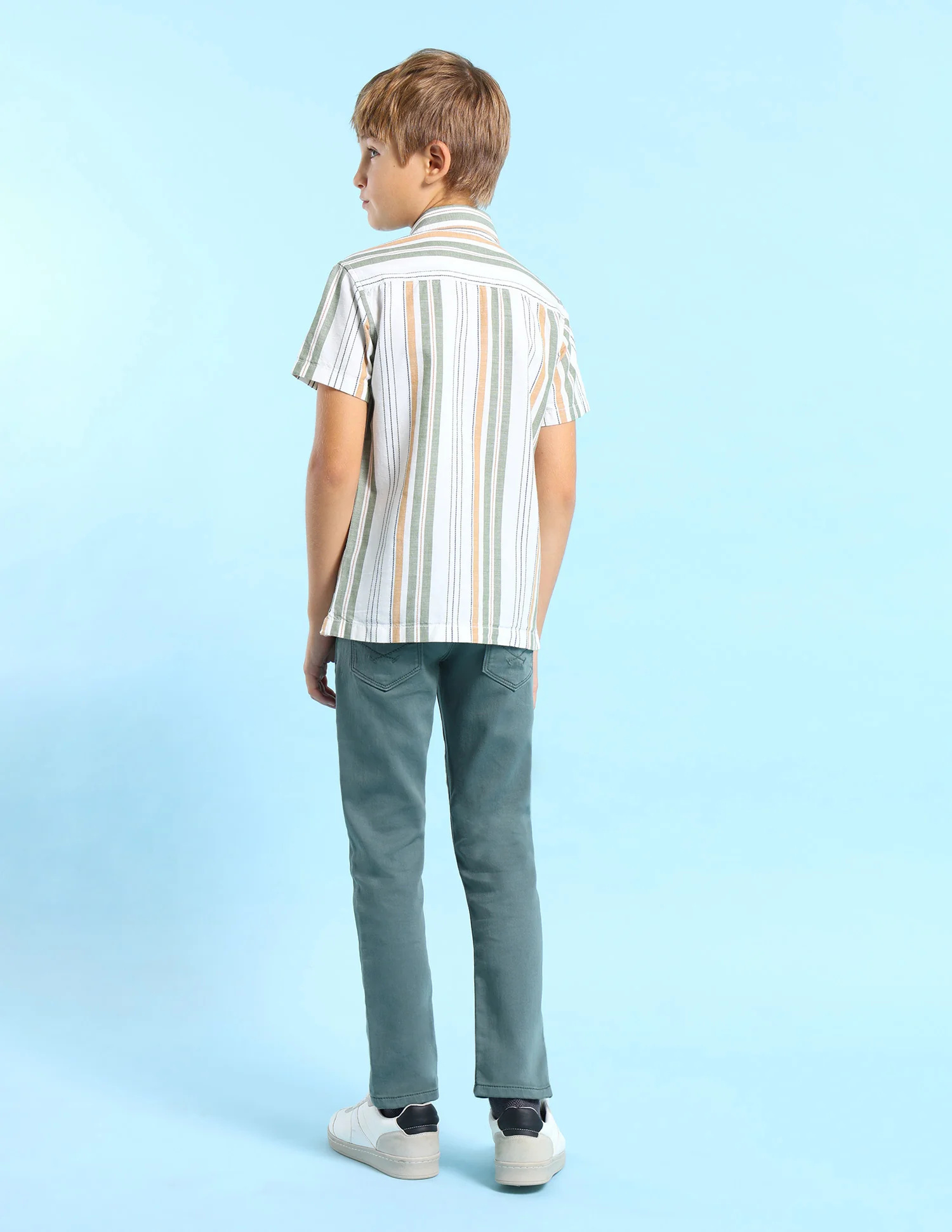 Boys Boxy Fit Vertical Striped Shirt - Image 4