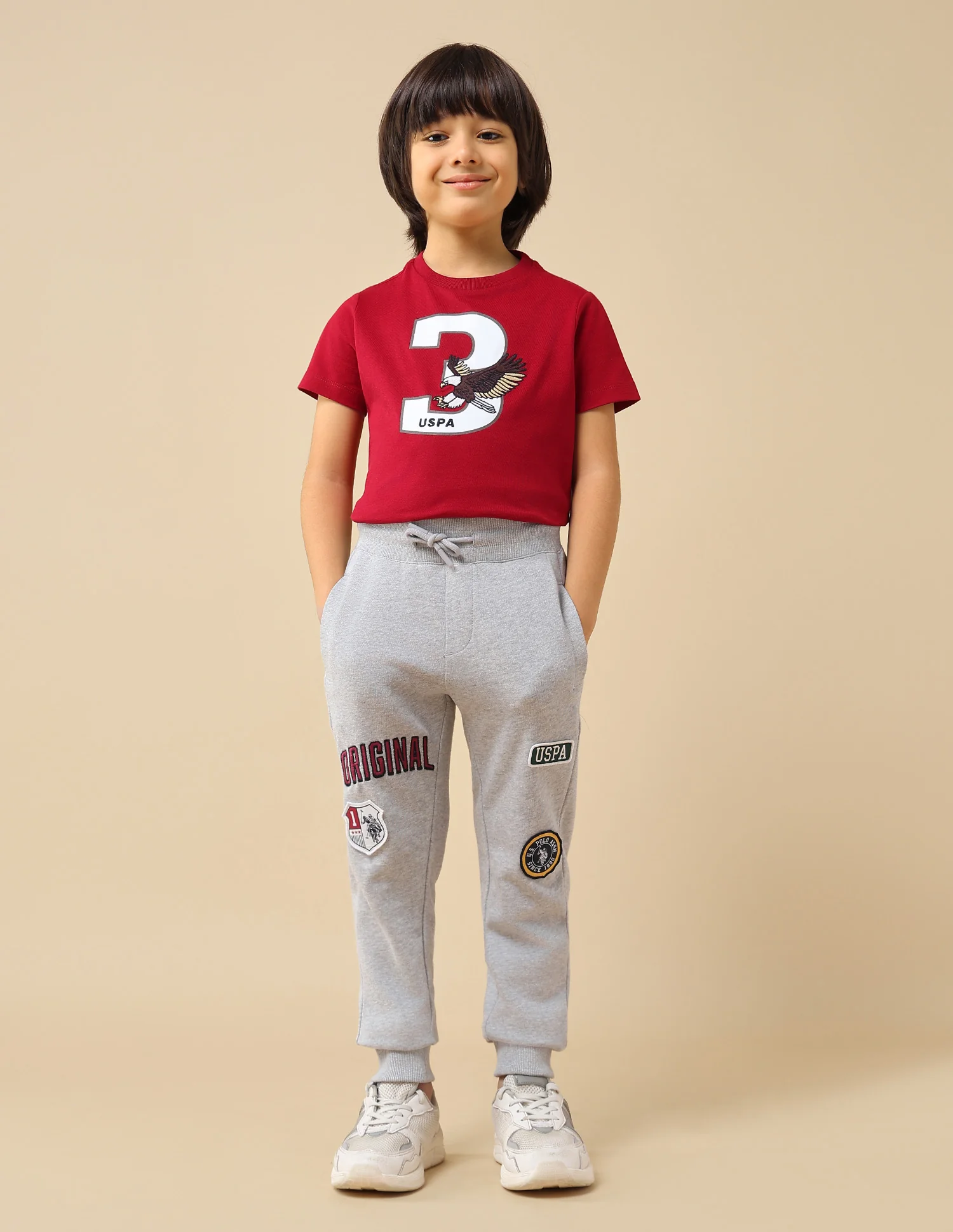 Boys Brand Appliqued Regular Fit Joggers - Image 3
