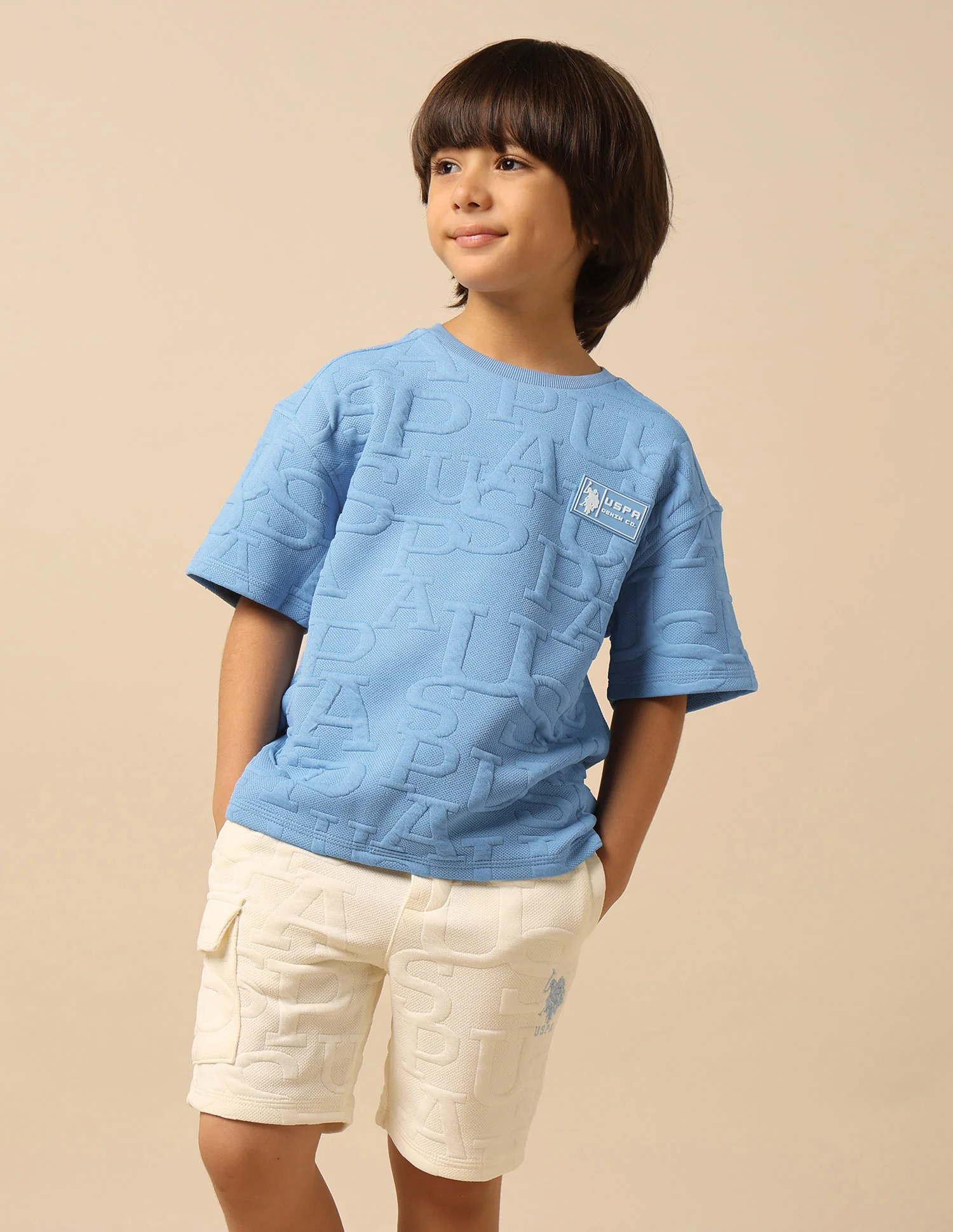 Boys Brand Embossed Boxy Fit T-Shirt