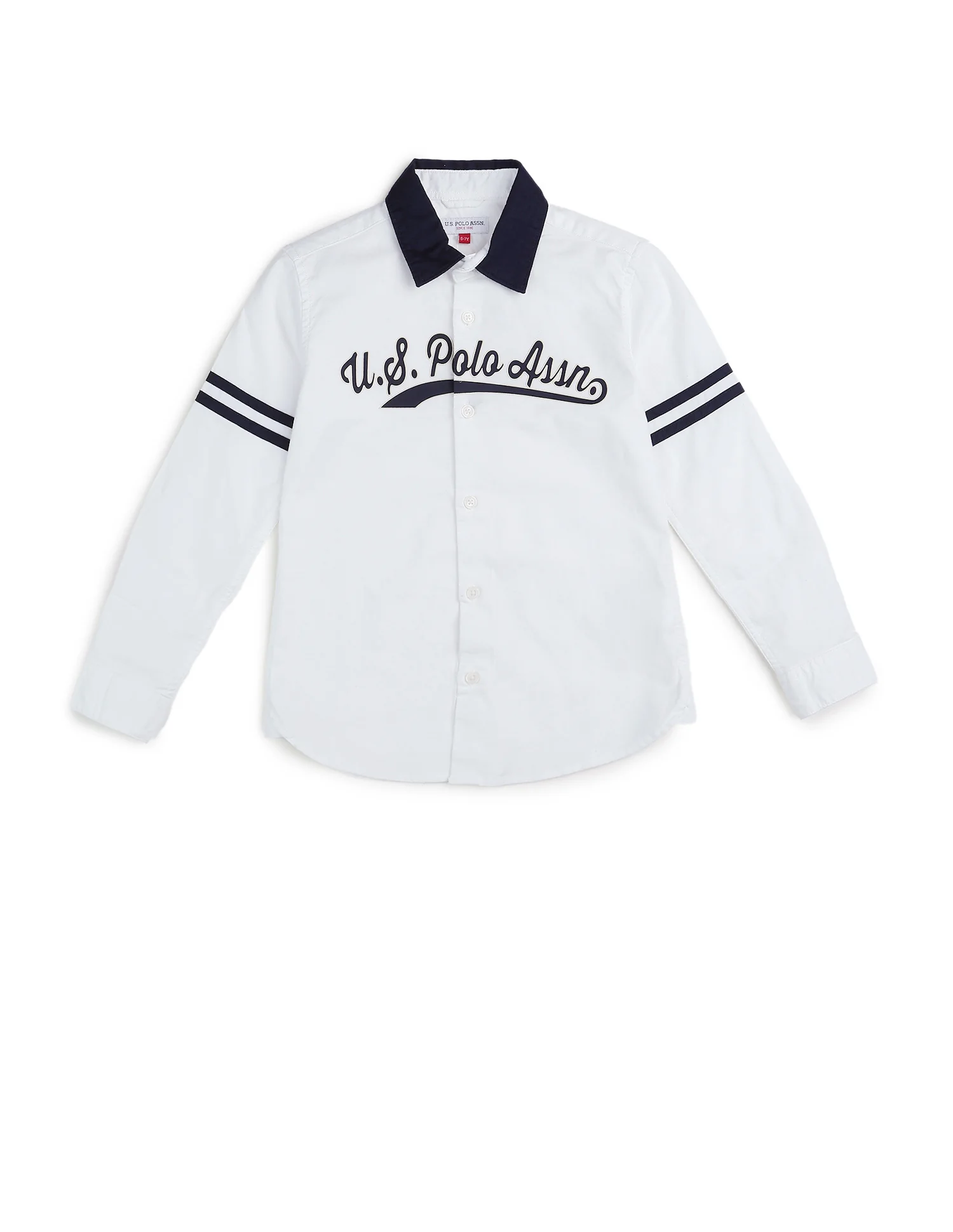 Boys Brand Embossed Oxford Shirt - Image 7