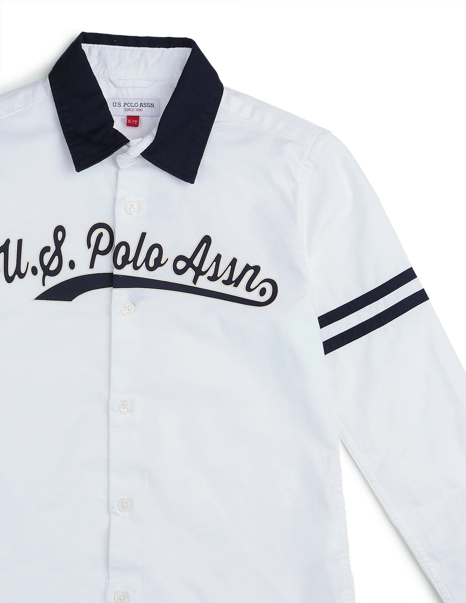 Boys Brand Embossed Oxford Shirt - Image 9