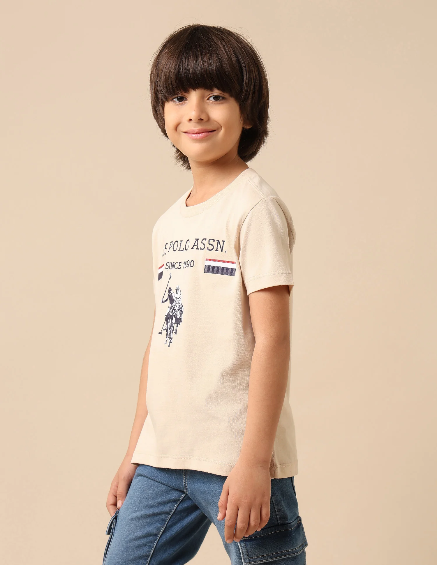 Boys Brand Embossed Pure Cotton T Shirt - Image 4