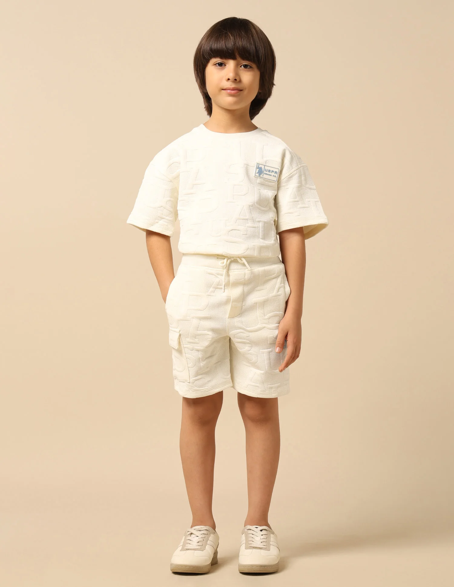 Boys Brand Embossed Regular Fit Shorts - Image 3