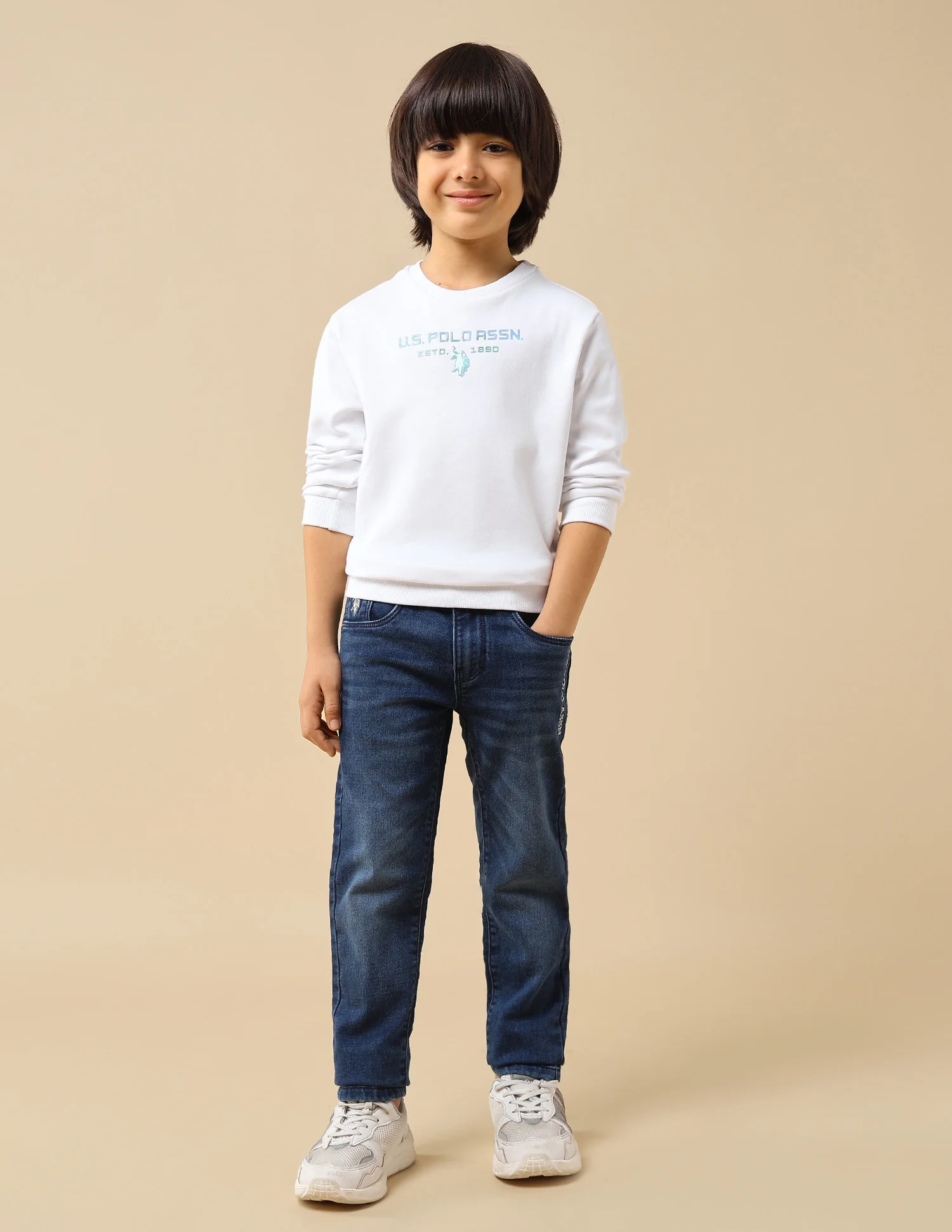 Boys Brand Embossed Regular Fit Sweatshirt - Image 3