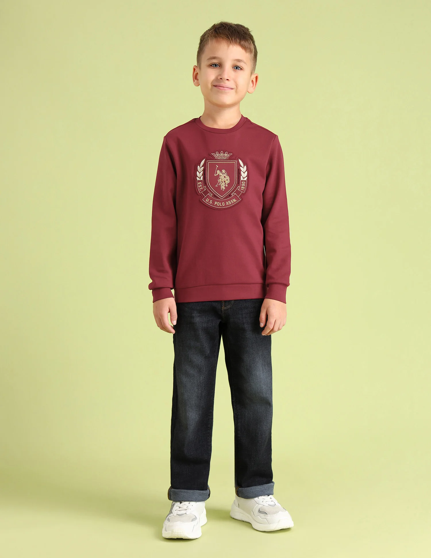 Boys Brand Embossed Regular Fit Sweatshirt - Image 3
