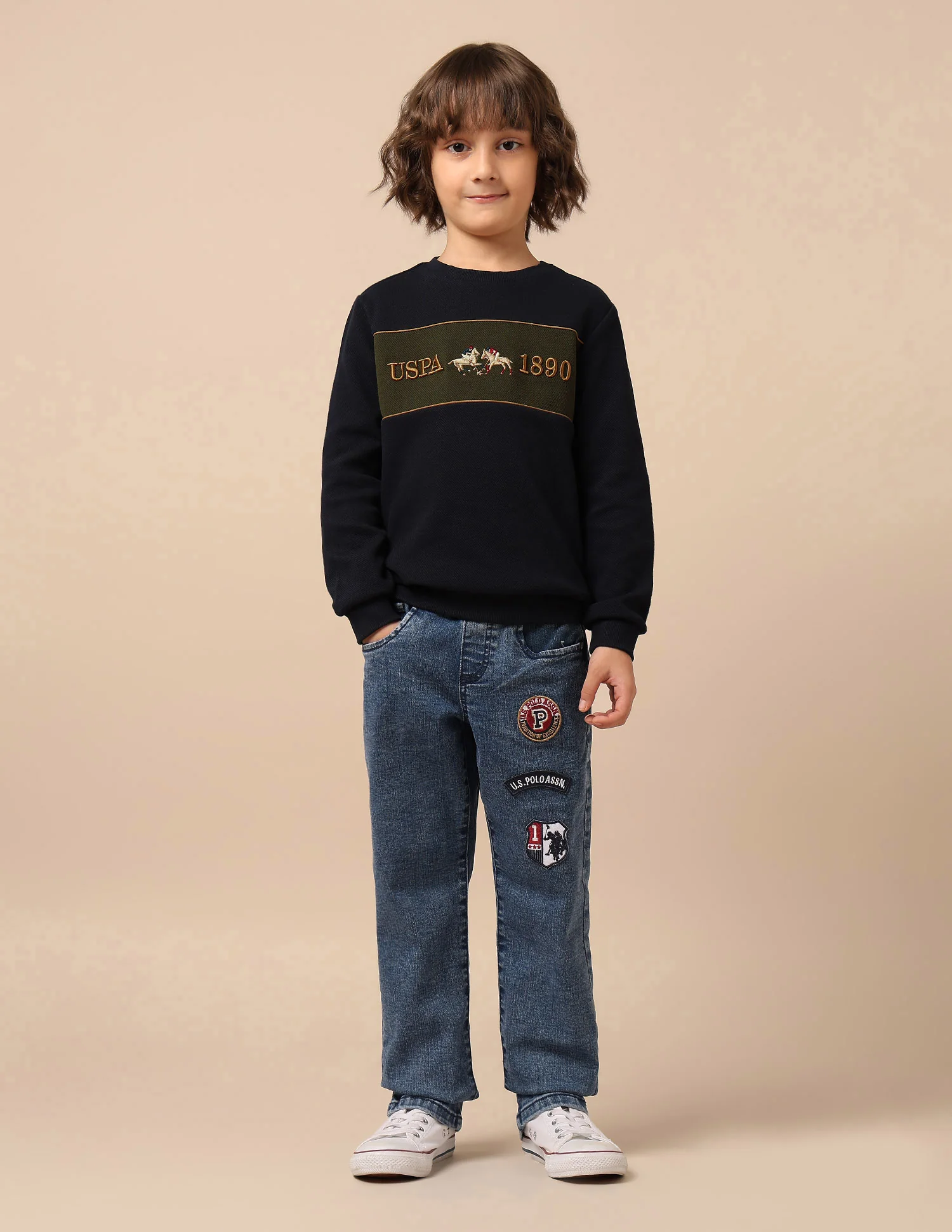 Boys Brand Embroidered Mini Me Sweatshirt - Image 3