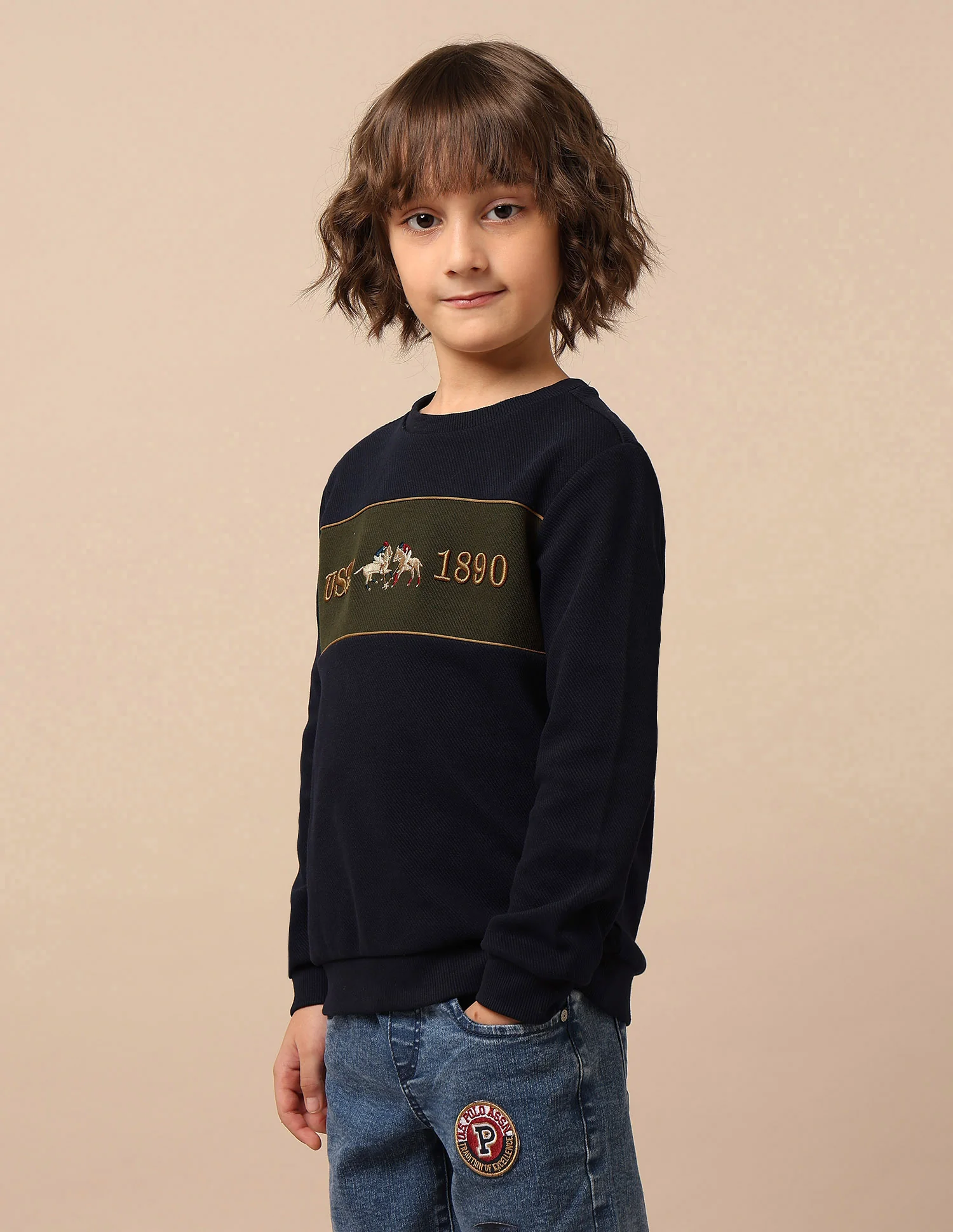 Boys Brand Embroidered Mini Me Sweatshirt - Image 4