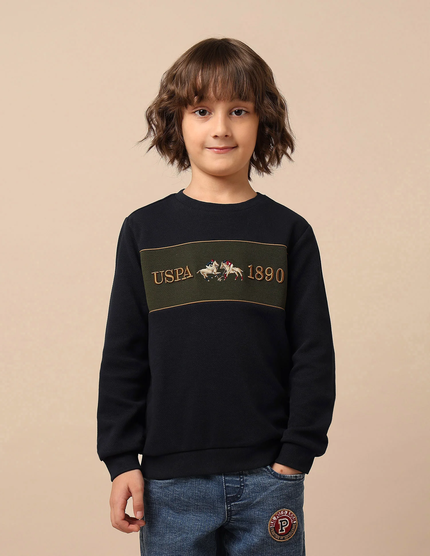 Boys Brand Embroidered Mini Me Sweatshirt - Image 6