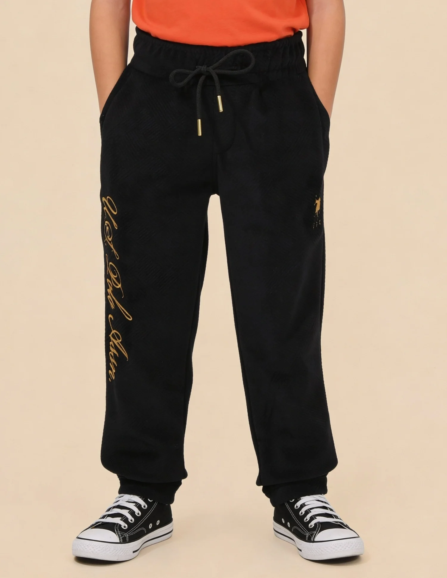 Boys Brand Embroidered Monochrome Joggers - Image 3