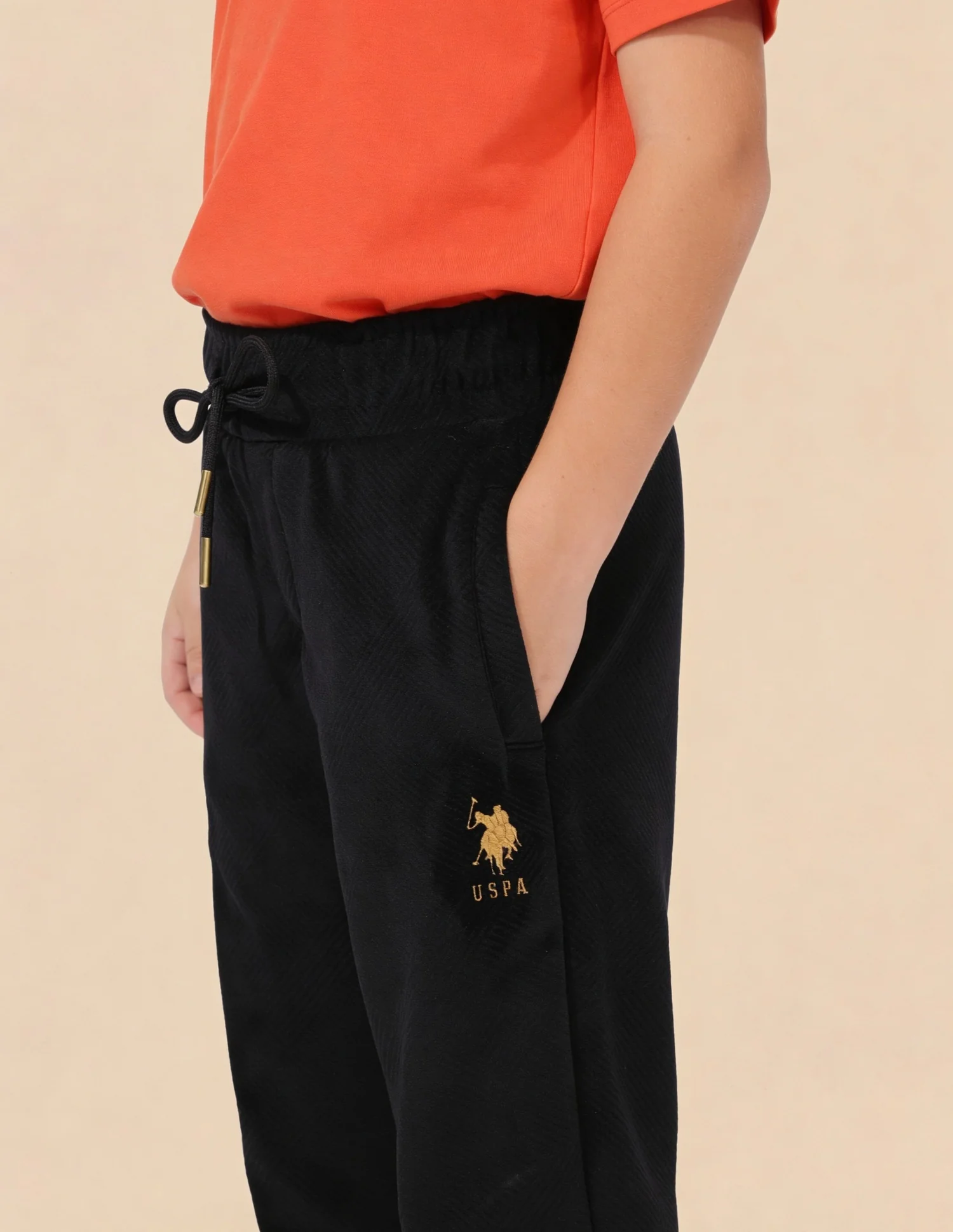 Boys Brand Embroidered Monochrome Joggers - Image 5