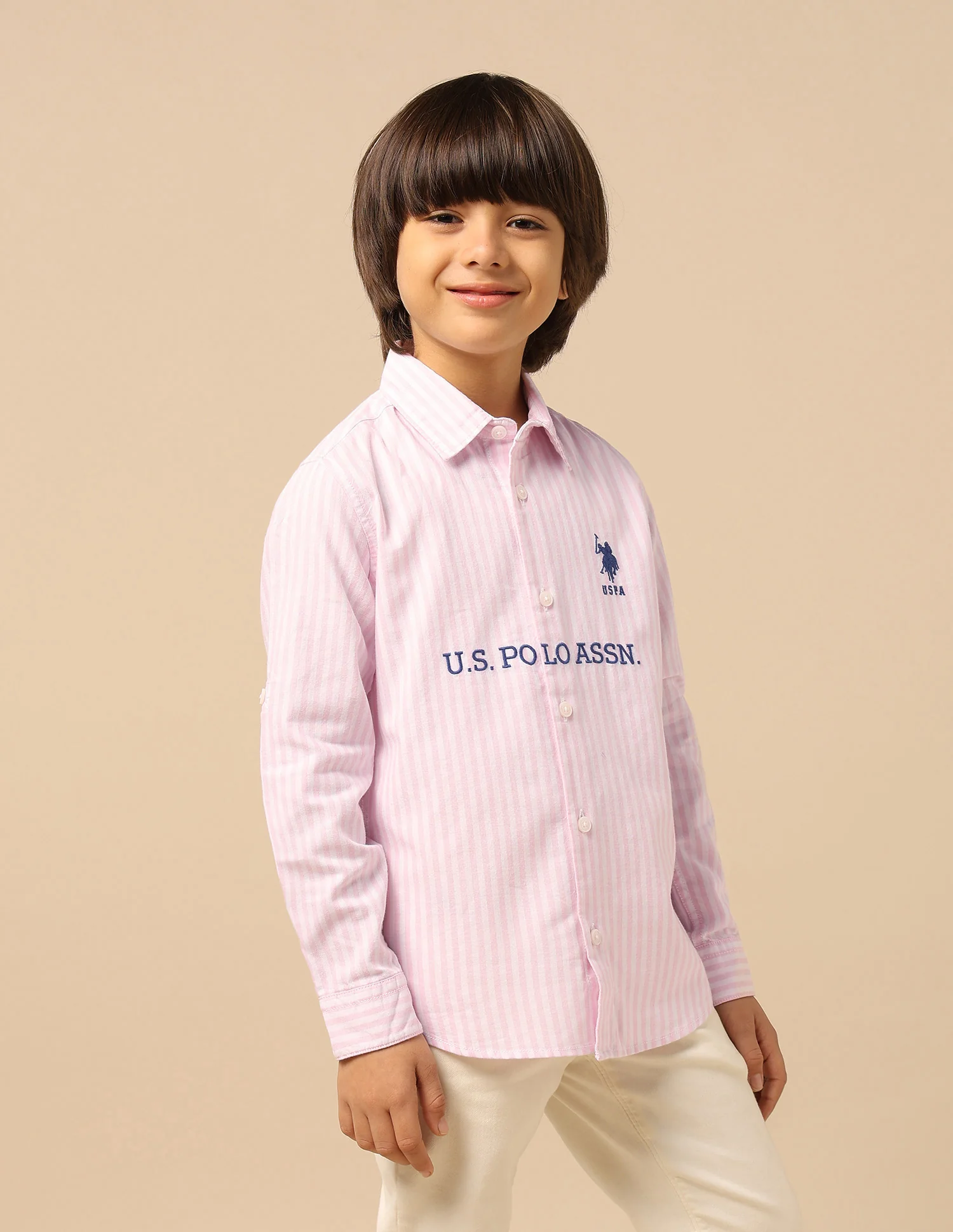 Boys Brand Embroidered Oxford Shirt - Image 4