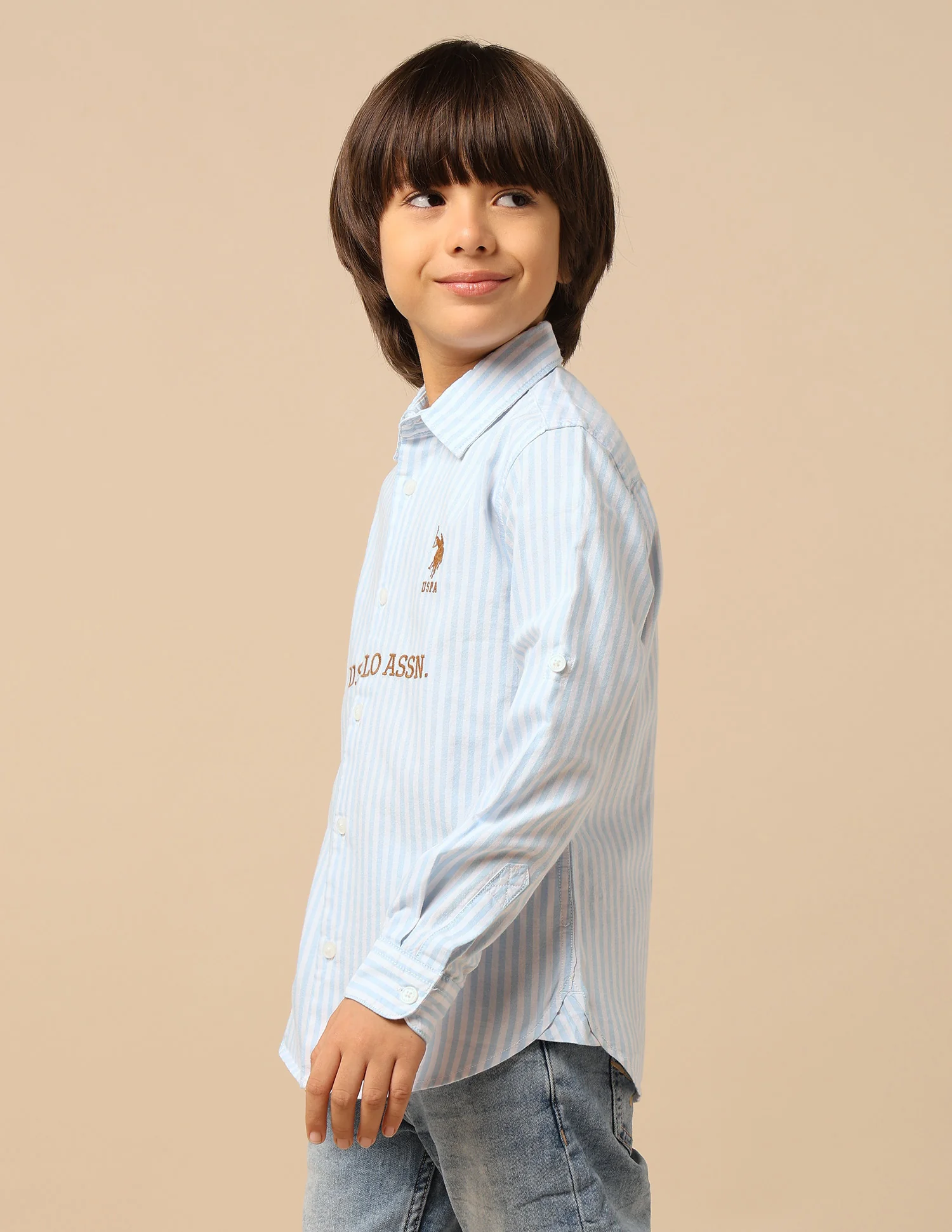 Boys Brand Embroidered Oxford Shirt - Image 4