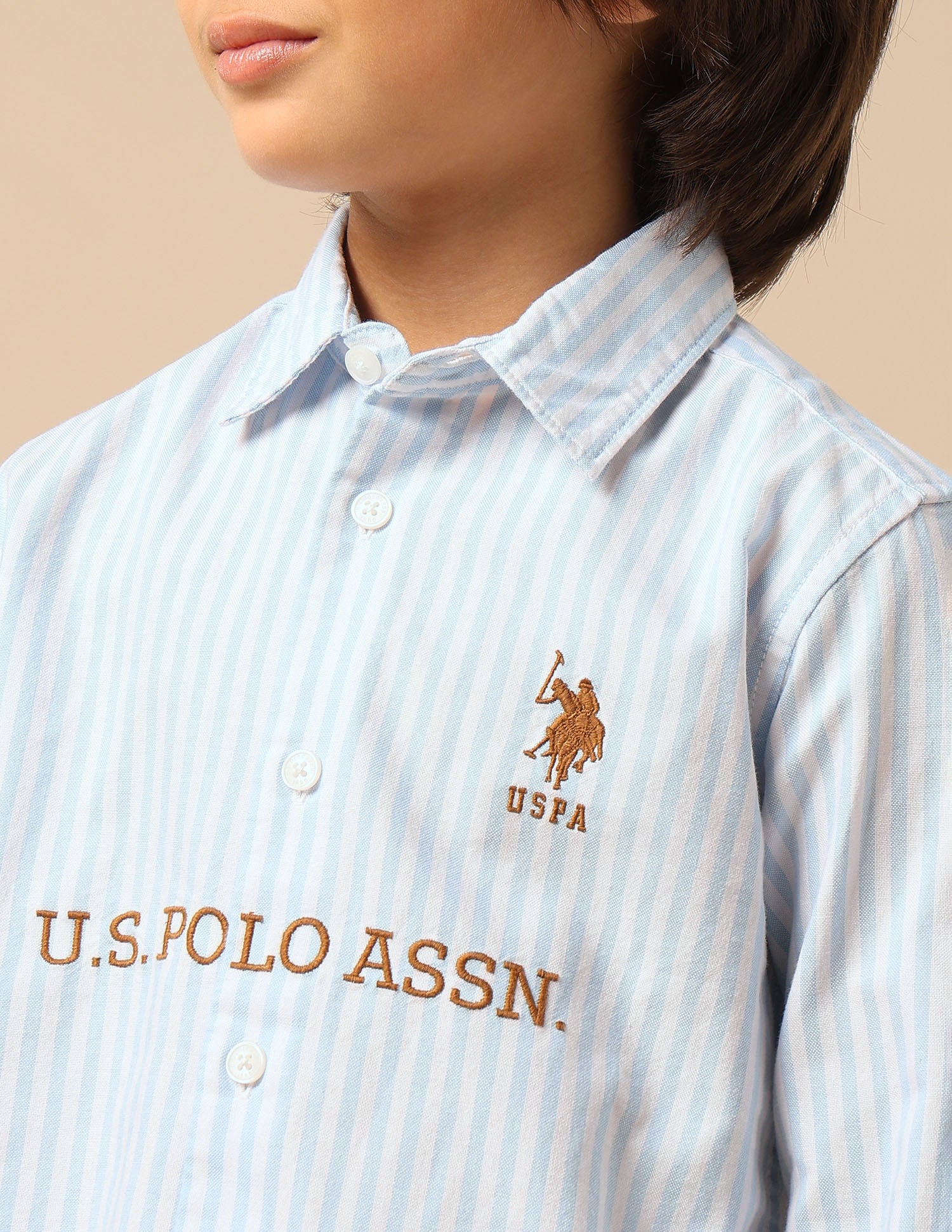 Boys Brand Embroidered Oxford Shirt - Image 6