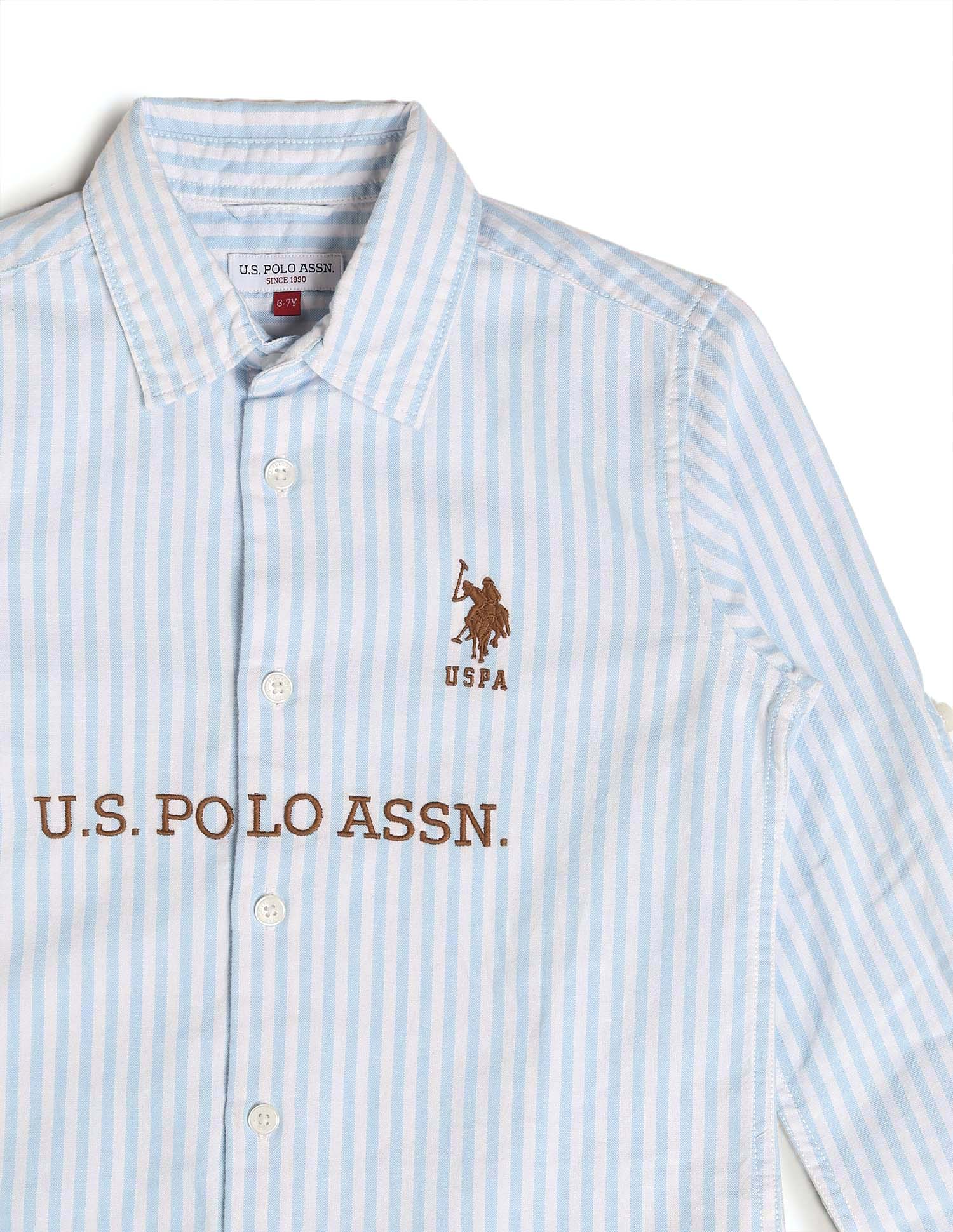 Boys Brand Embroidered Oxford Shirt - Image 9