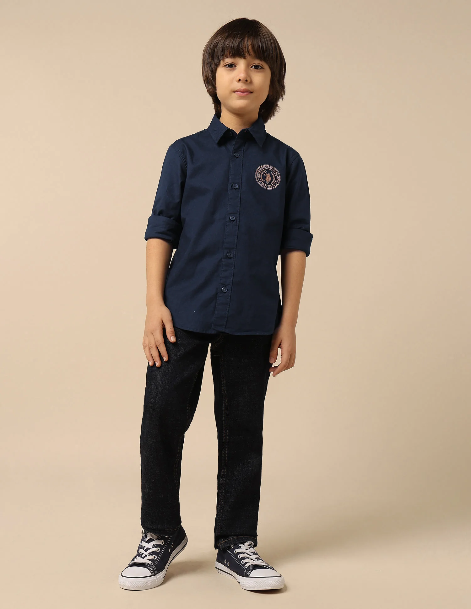 Boys Brand Embroidered Oxford Shirt - Image 3