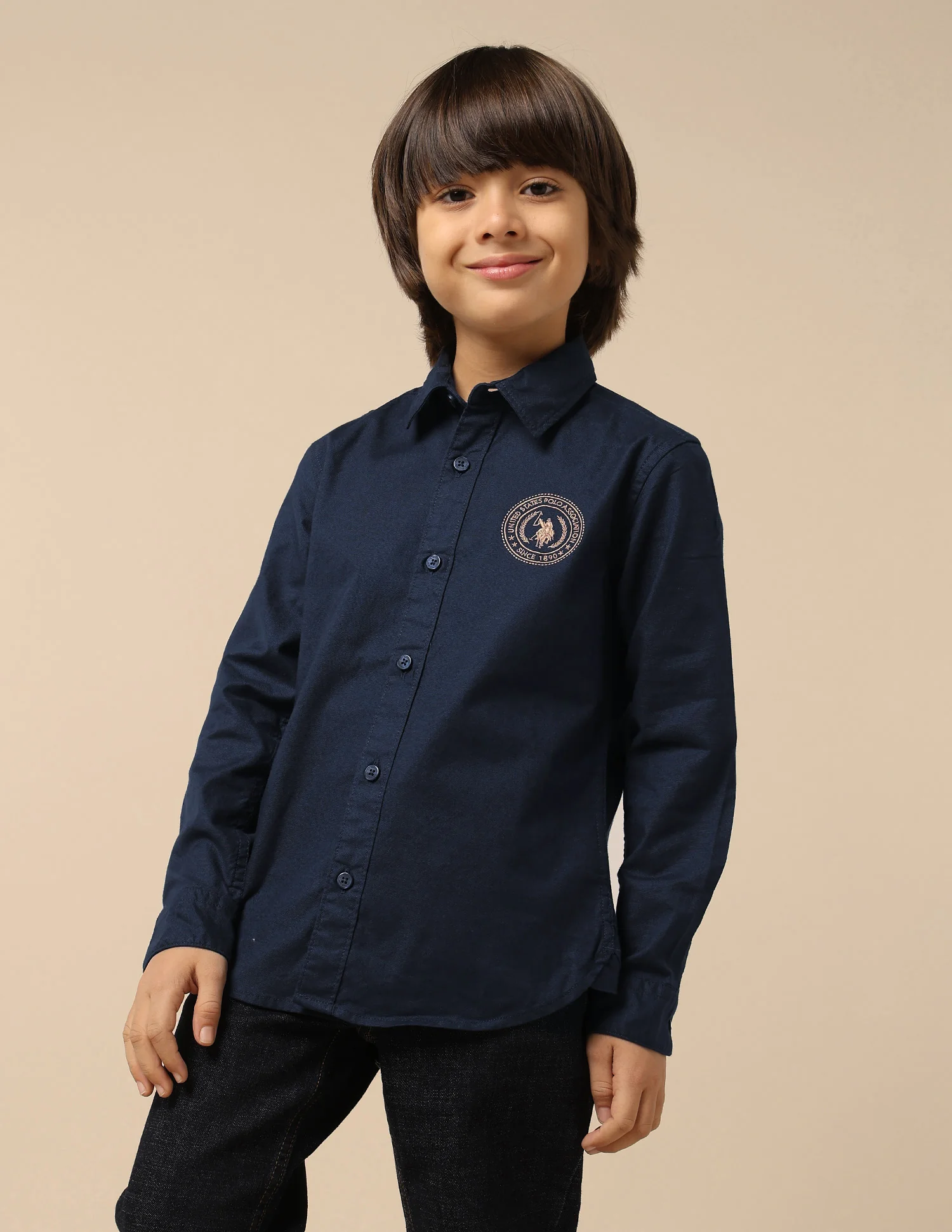 Boys Brand Embroidered Oxford Shirt - Image 4