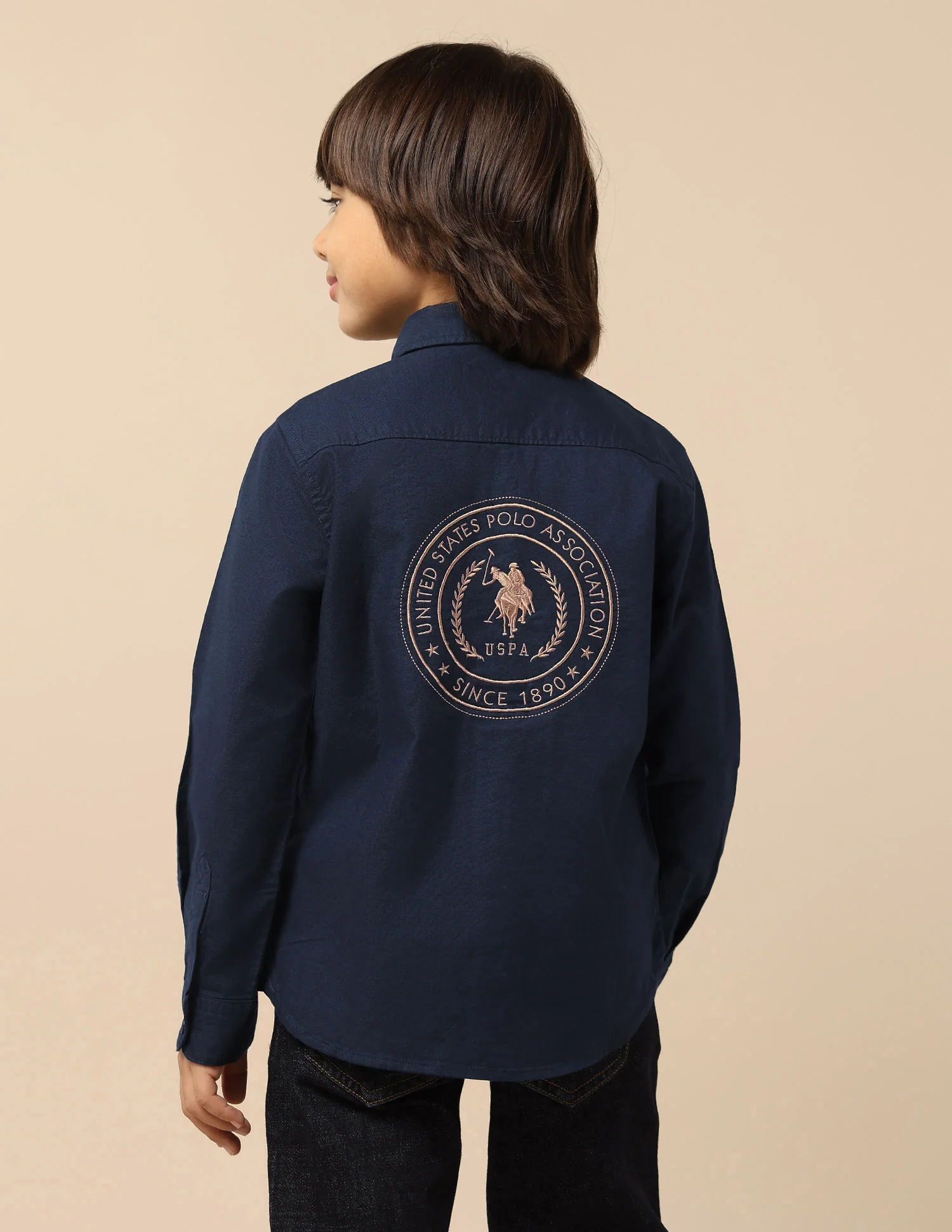 Boys Brand Embroidered Oxford Shirt - Image 5