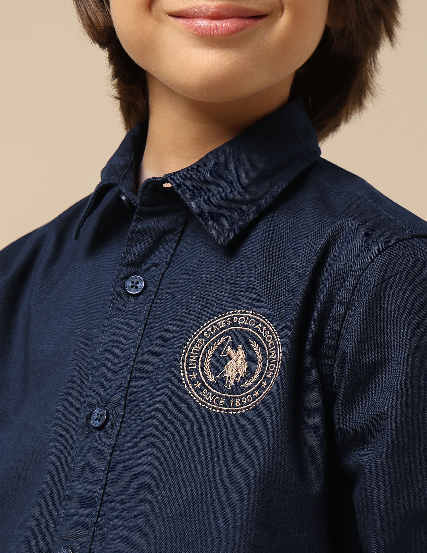 Boys Brand Embroidered Oxford Shirt - Image 6