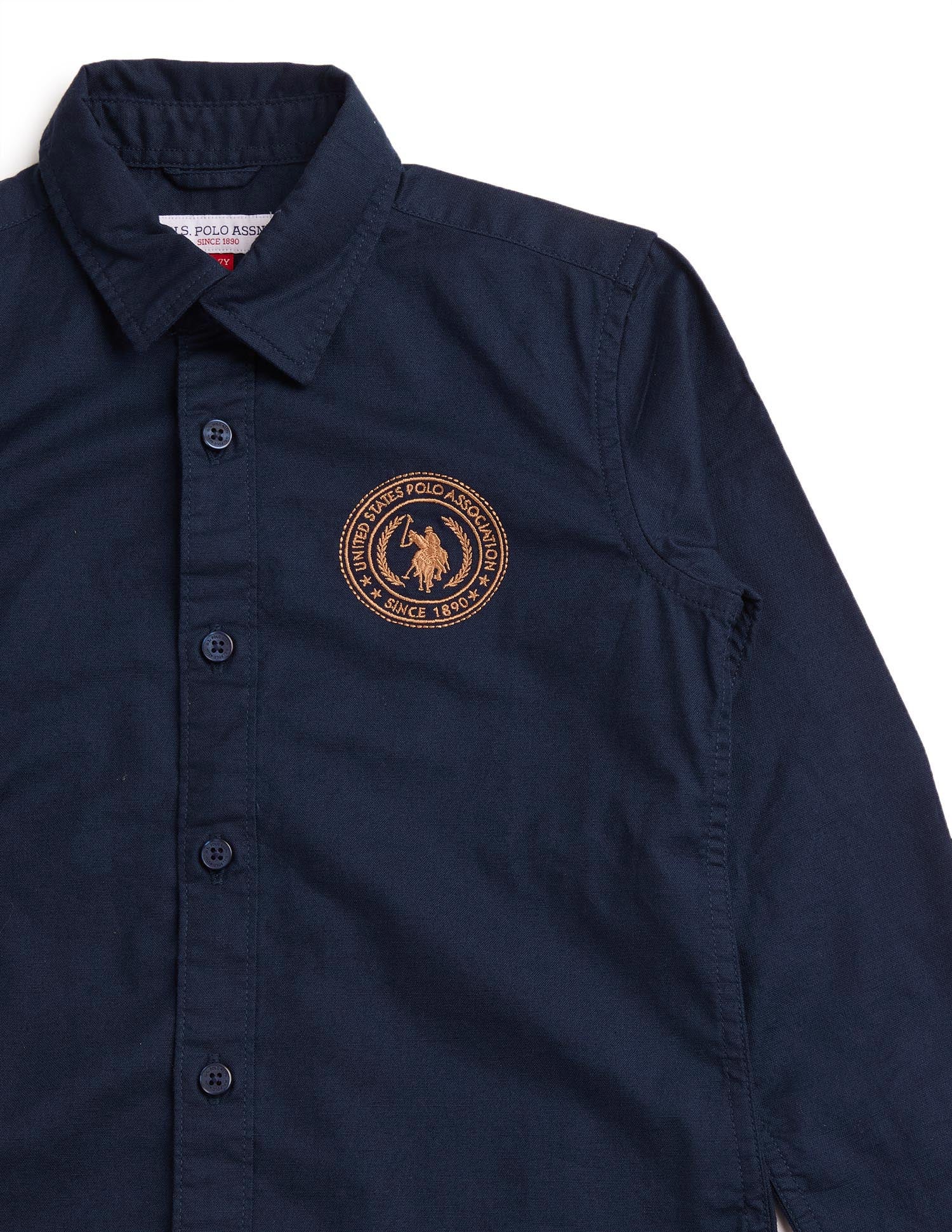 Boys Brand Embroidered Oxford Shirt - Image 9