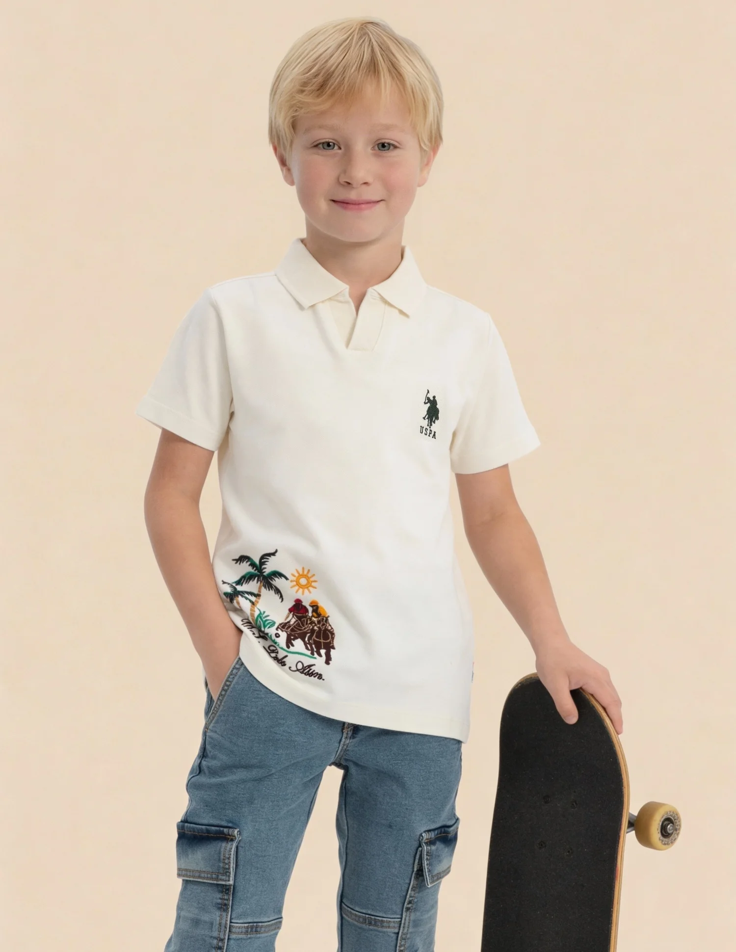 Boys Brand Embroidered Polo Shirt