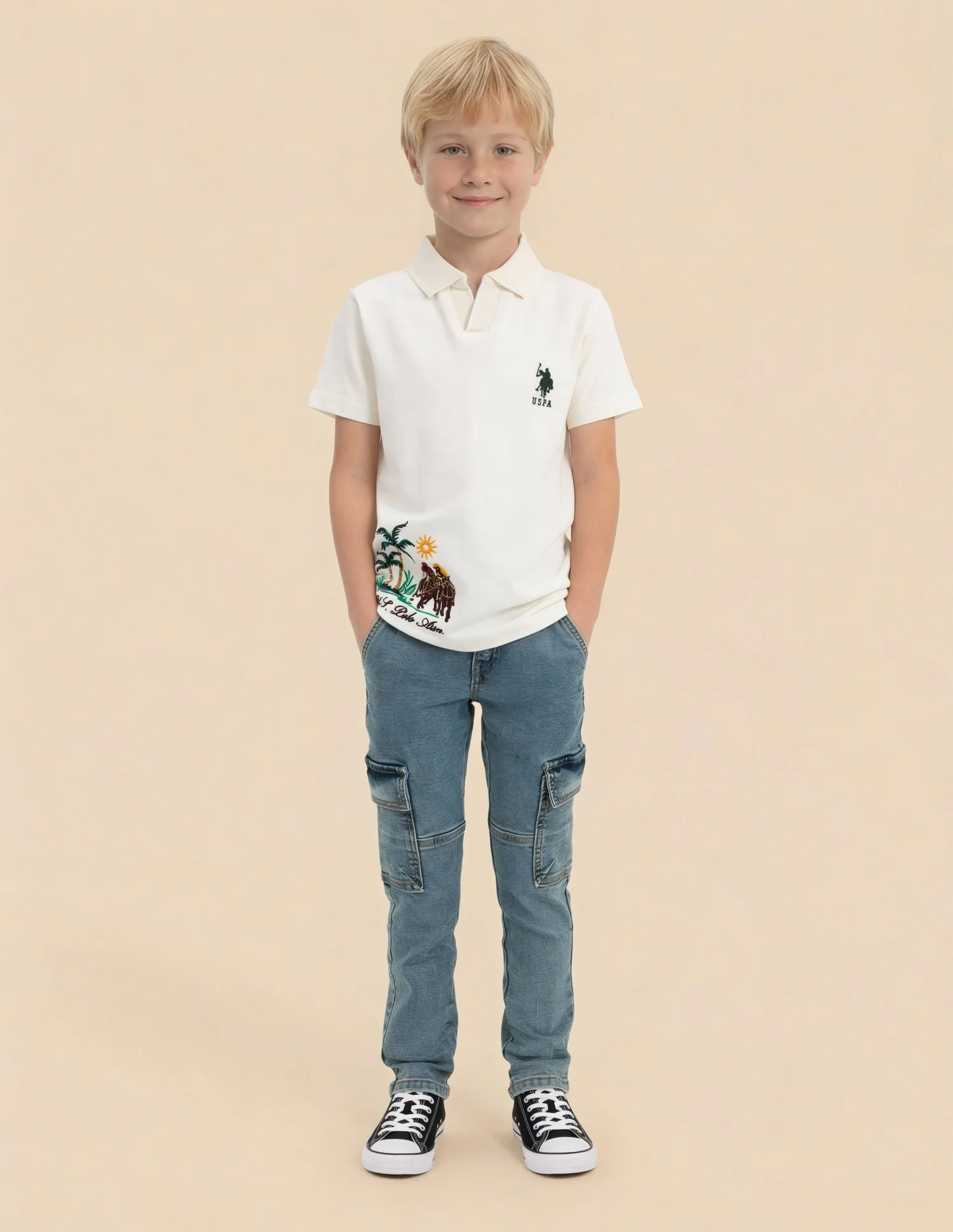 Boys Brand Embroidered Polo Shirt - Image 3