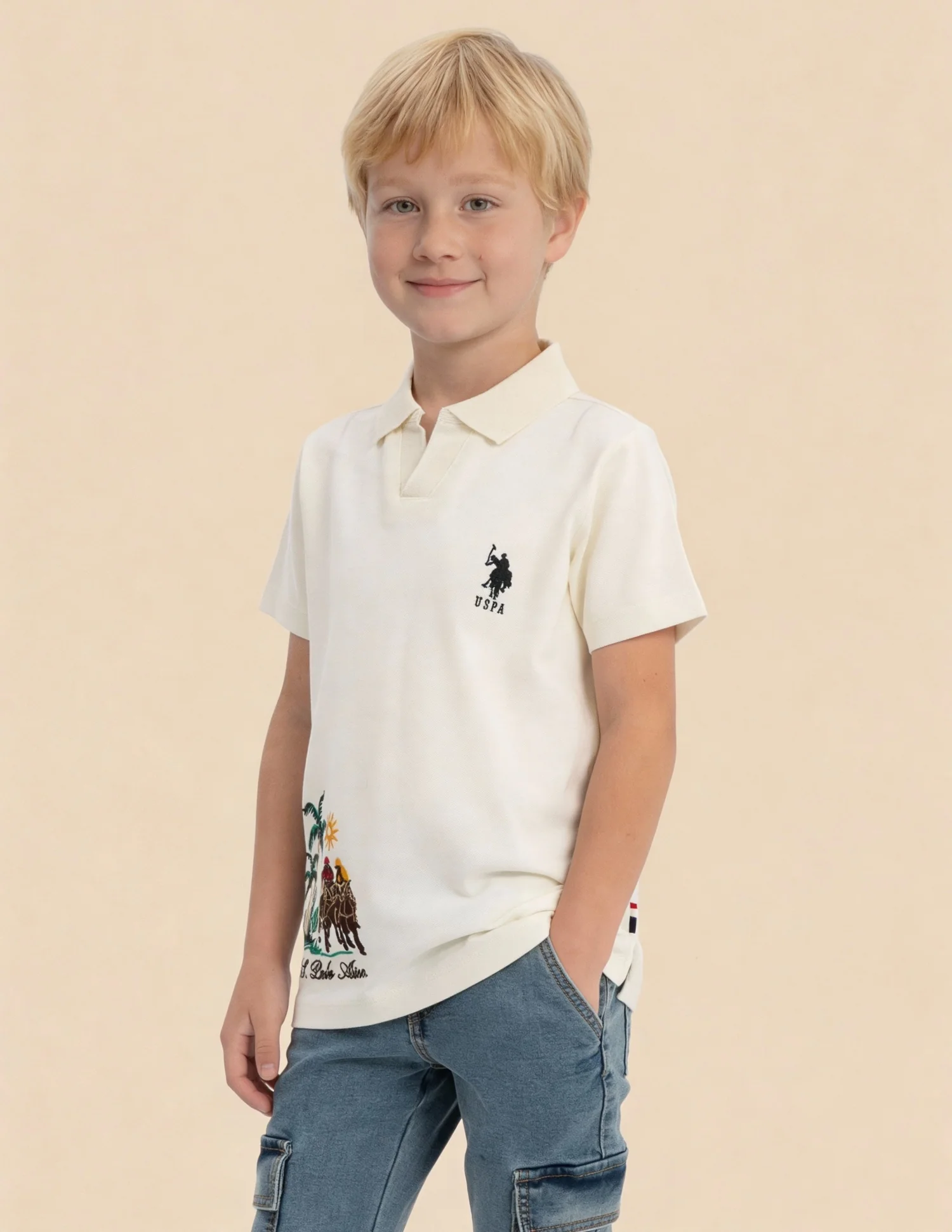 Boys Brand Embroidered Polo Shirt - Image 4