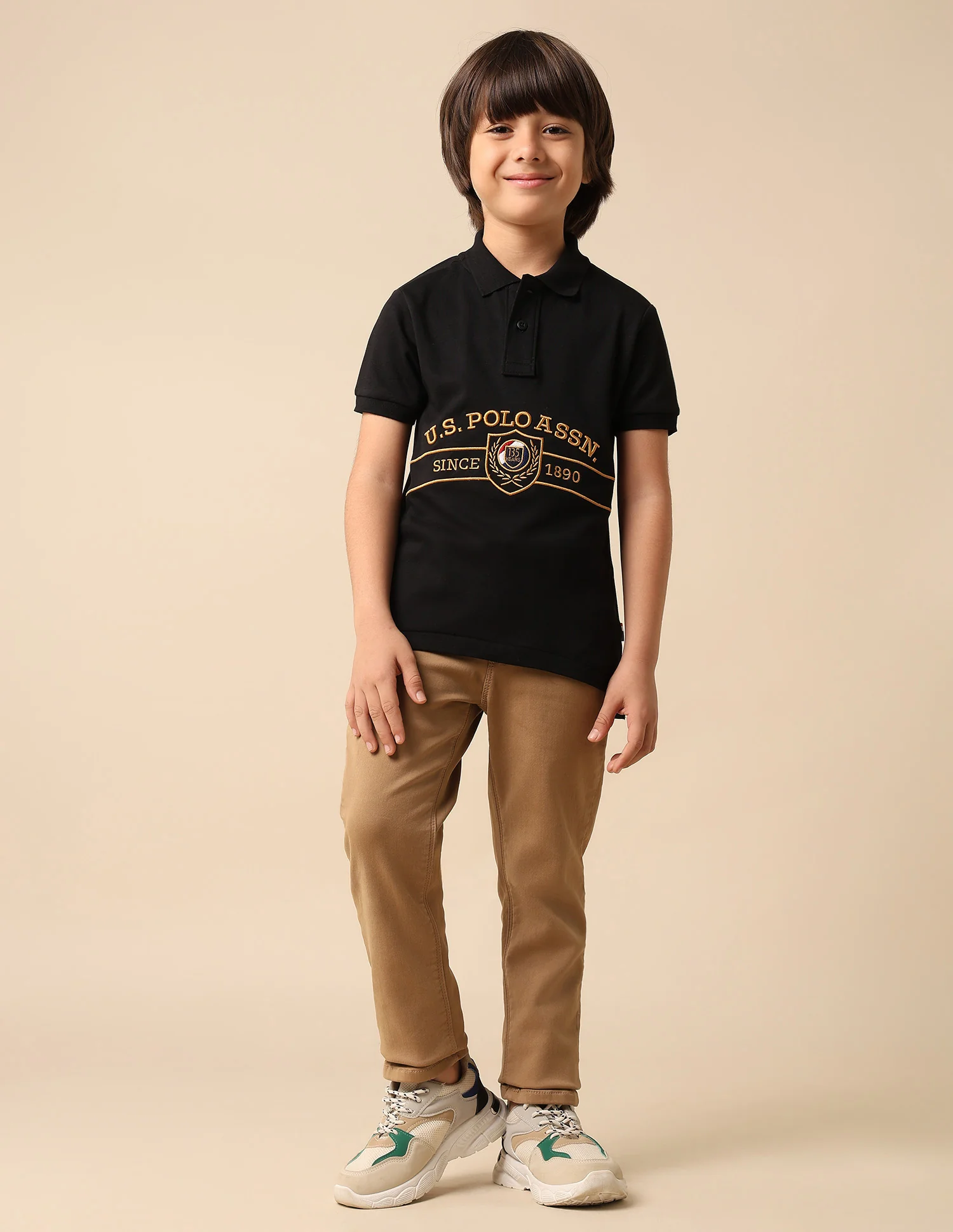 Boys Brand Embroidered Pure Cotton Polo Shirt - Image 3
