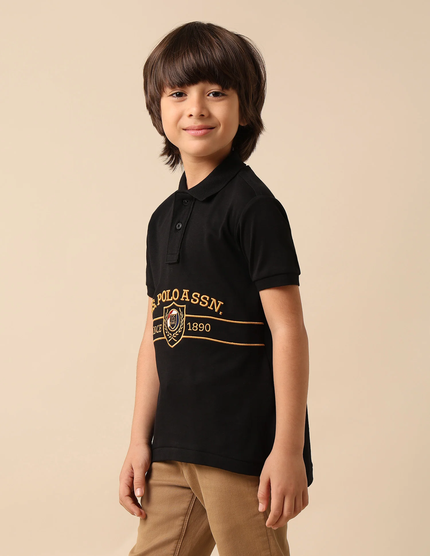 Boys Brand Embroidered Pure Cotton Polo Shirt - Image 4