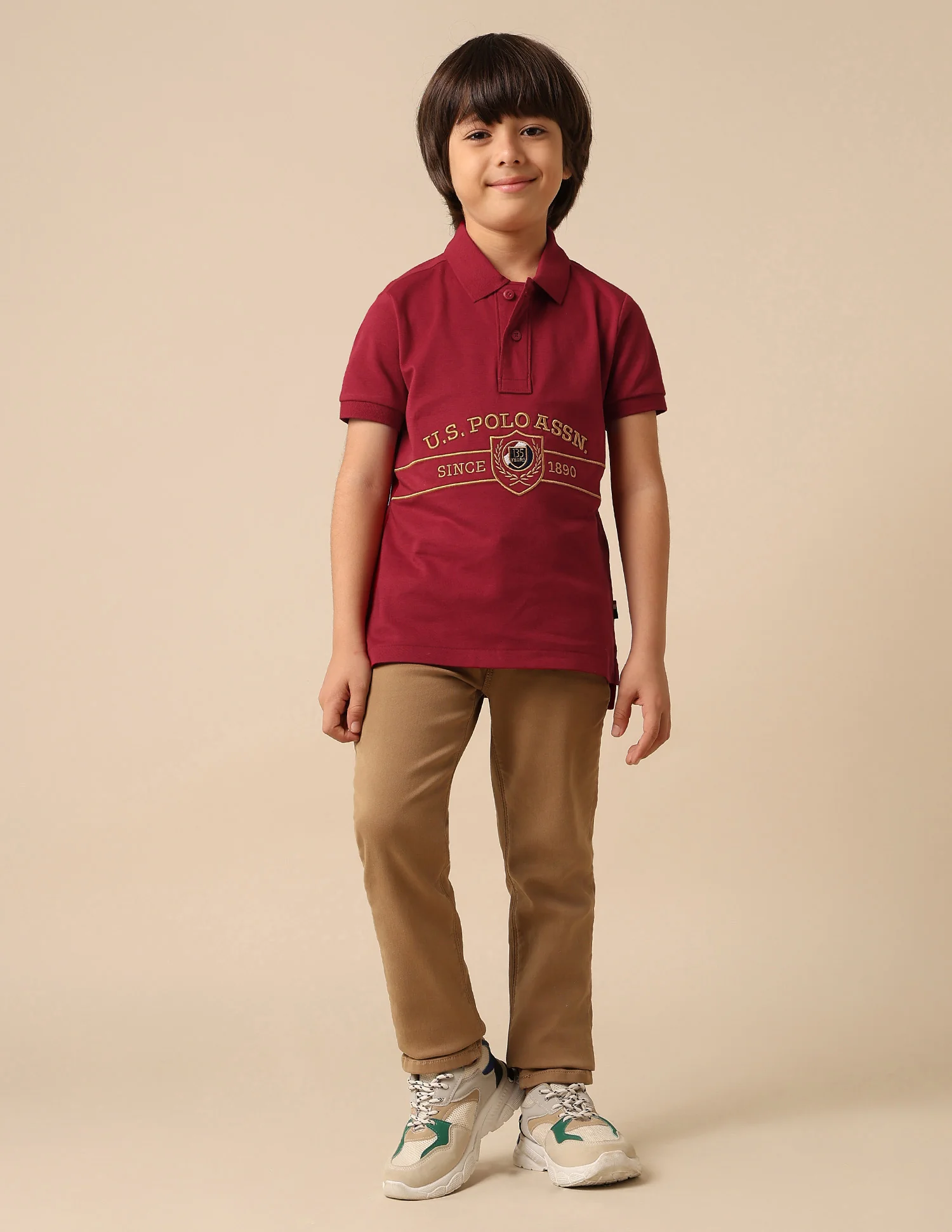 Boys Brand Embroidered Pure Cotton Polo Shirt - Image 3