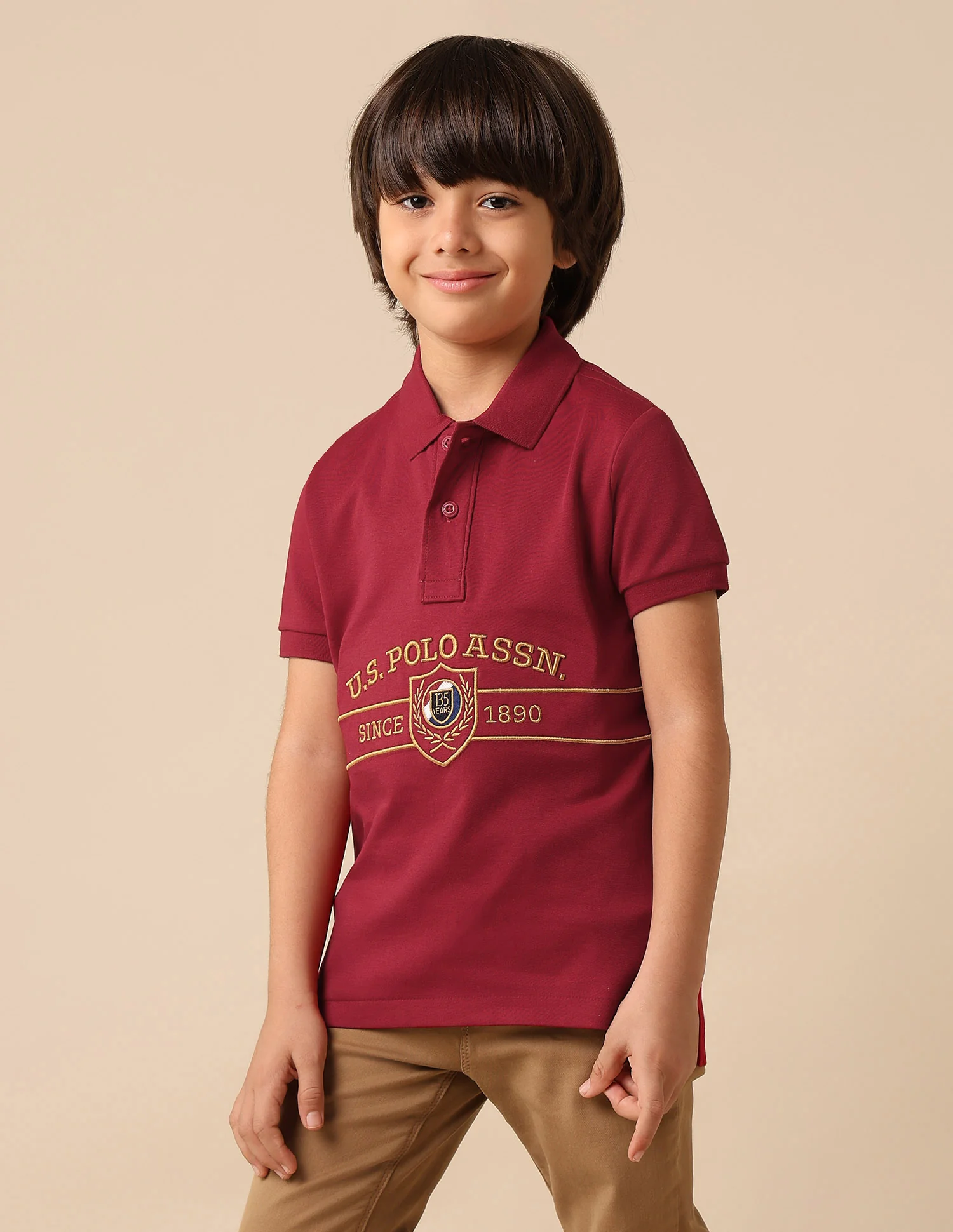 Boys Brand Embroidered Pure Cotton Polo Shirt - Image 4