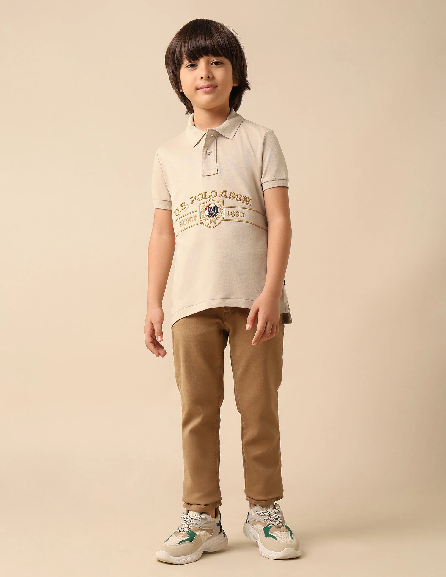 Boys Brand Embroidered Pure Cotton Polo Shirt - Image 3