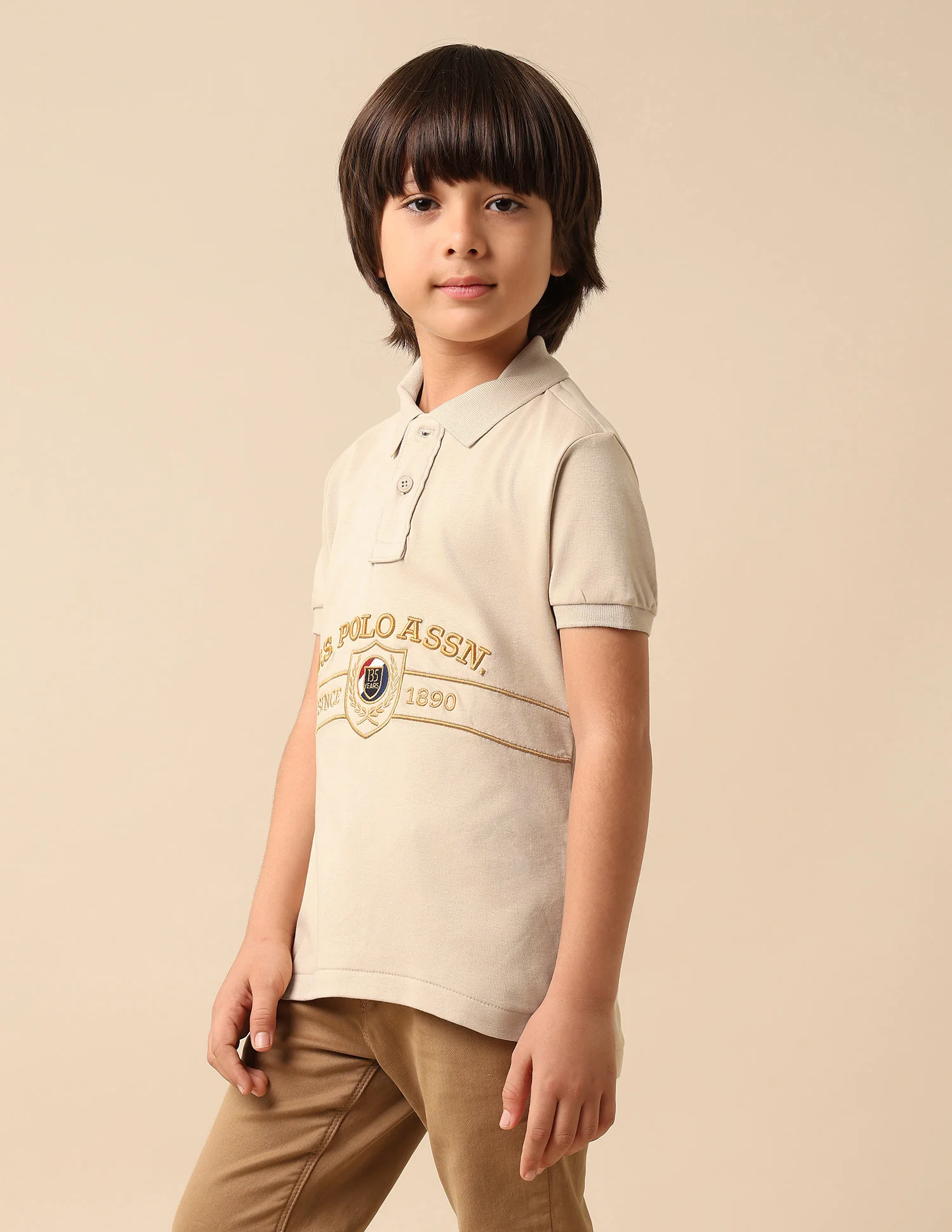 Boys Brand Embroidered Pure Cotton Polo Shirt - Image 4