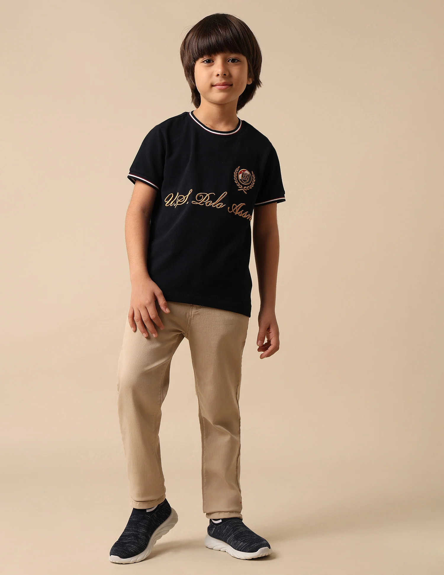 Boys Brand Embroidered Pure Cotton T Shirt - Image 2