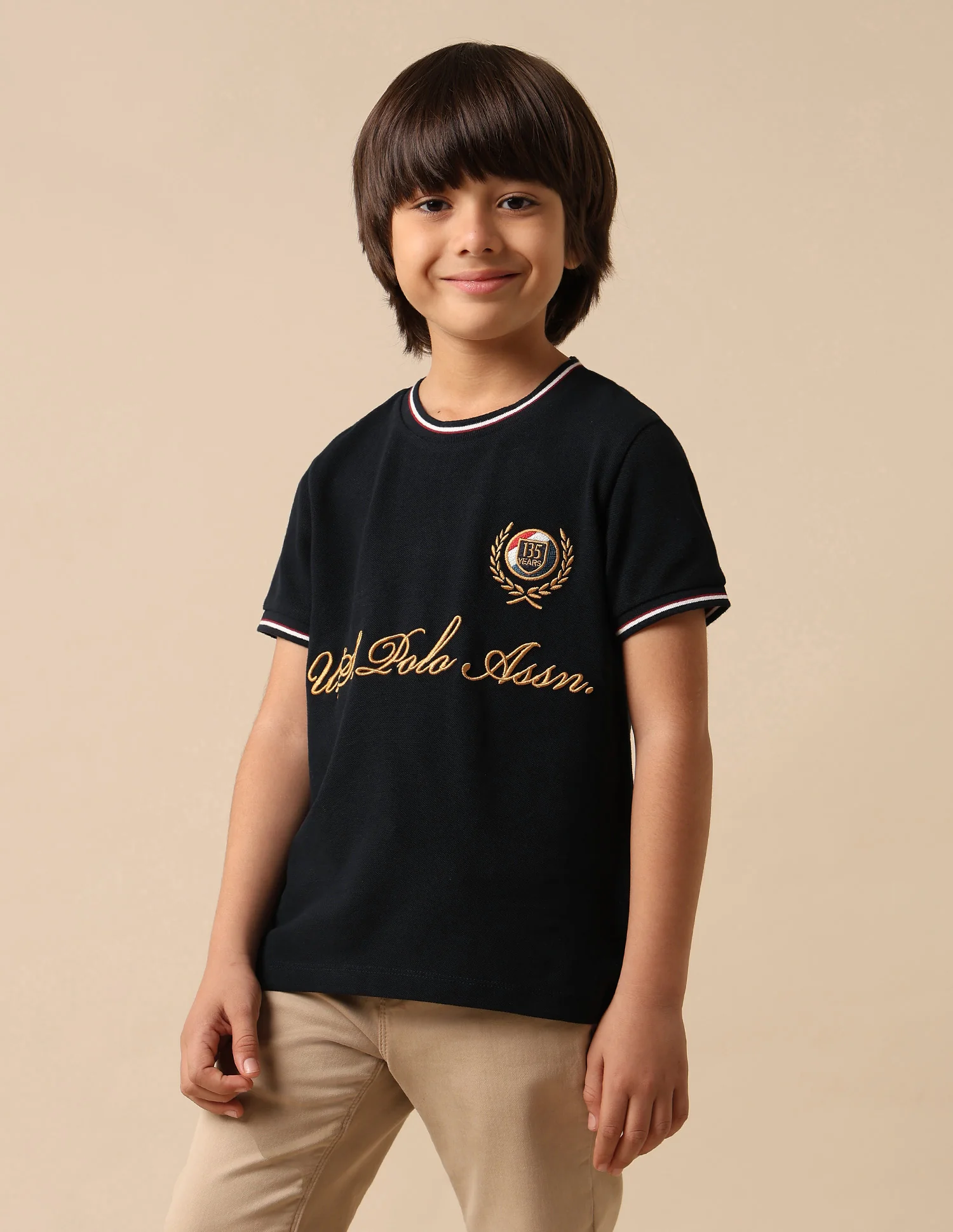 Boys Brand Embroidered Pure Cotton T Shirt - Image 3
