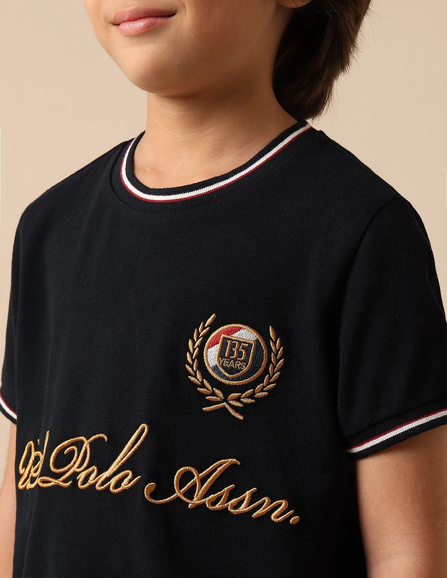 Boys Brand Embroidered Pure Cotton T Shirt - Image 5