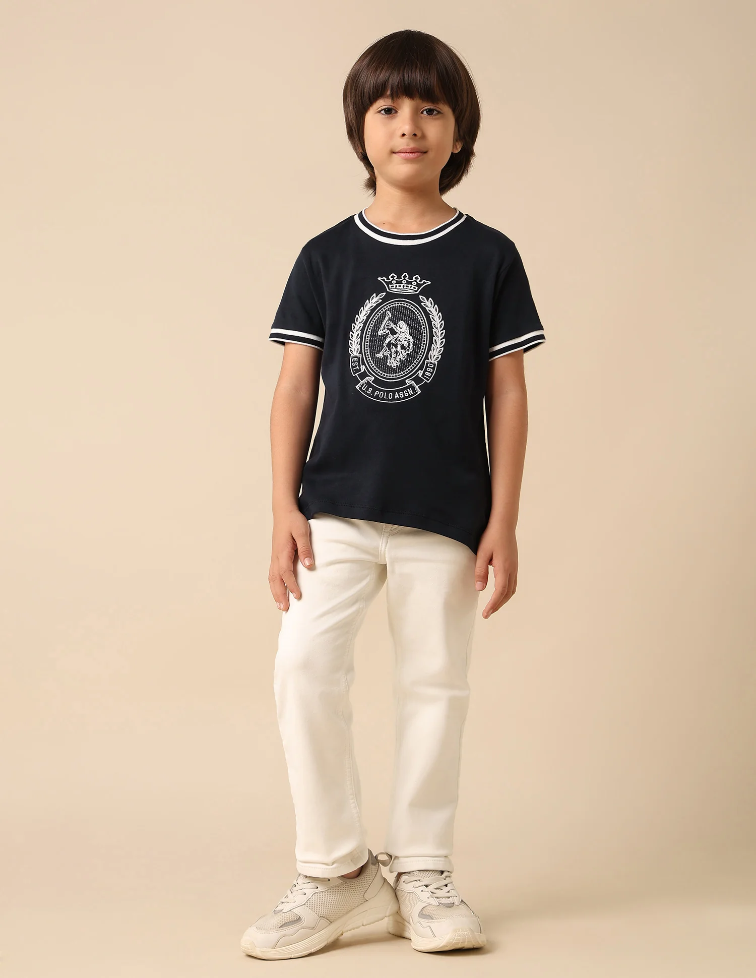 Boys Brand Embroidered Pure Cotton T Shirt - Image 3