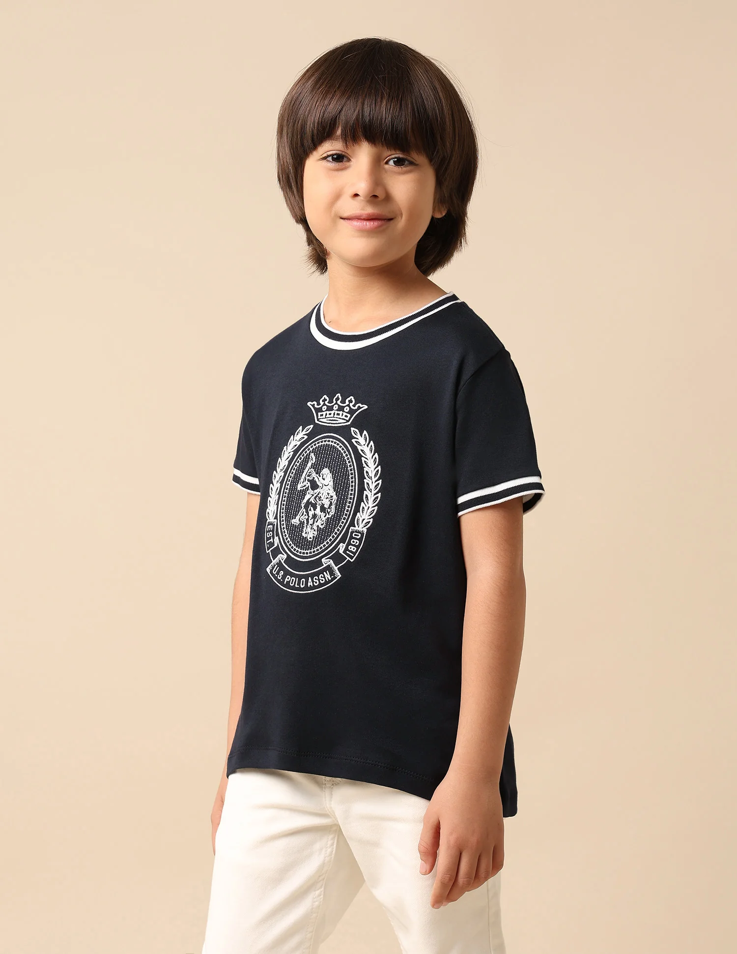 Boys Brand Embroidered Pure Cotton T Shirt - Image 4