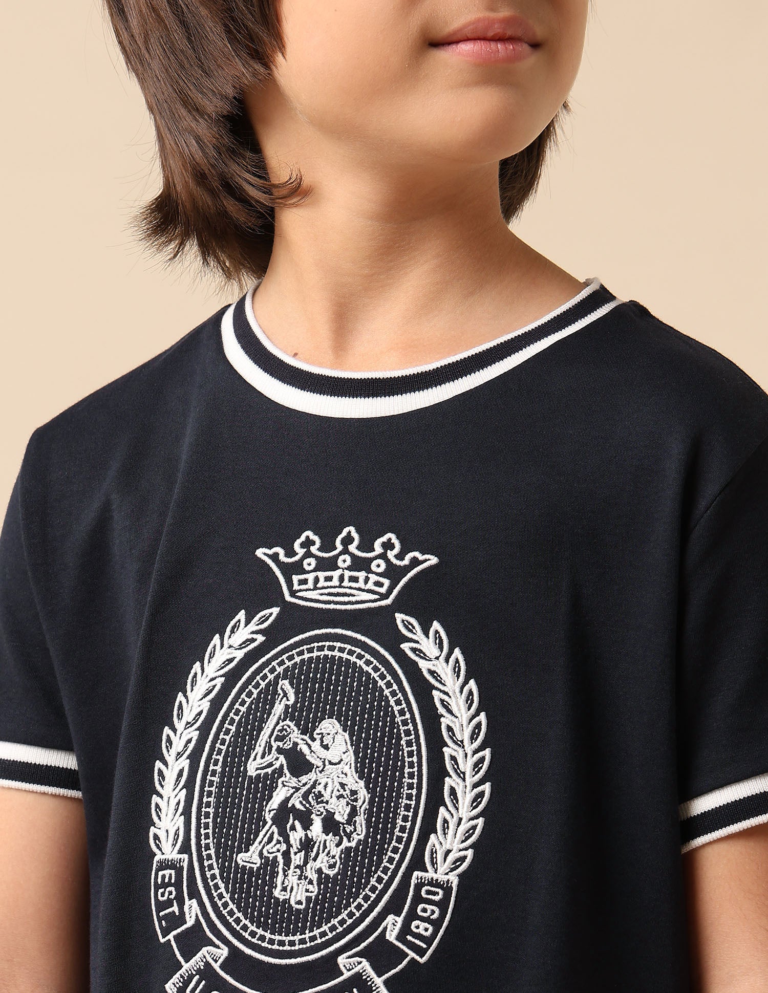 Boys Brand Embroidered Pure Cotton T Shirt - Image 6