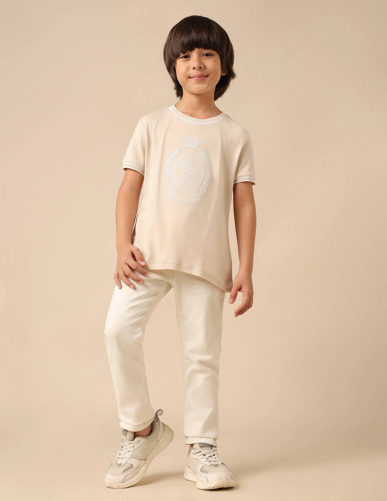 Boys Brand Embroidered Pure Cotton T Shirt - Image 3