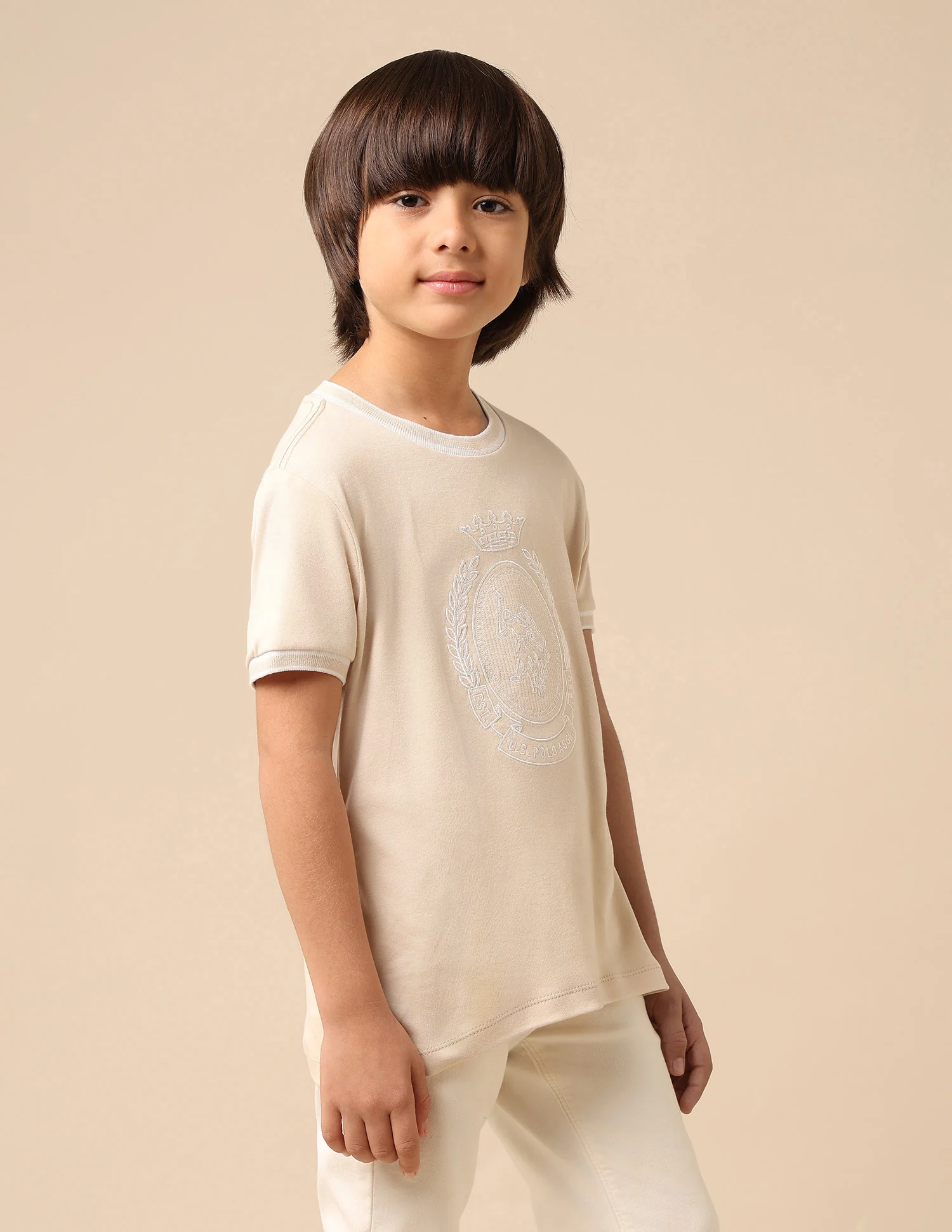 Boys Brand Embroidered Pure Cotton T Shirt - Image 4